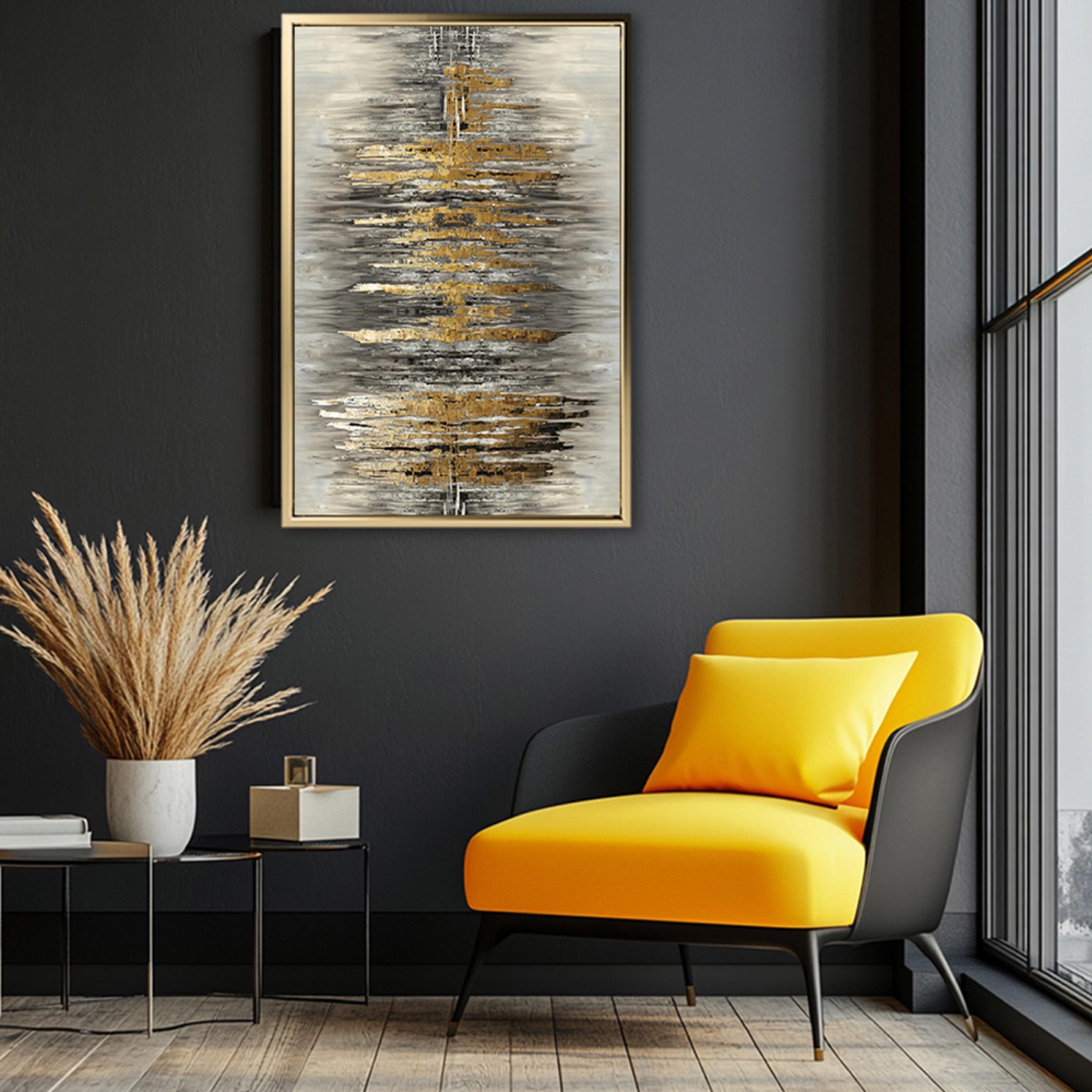 Abstract Canvas Wall Art Gold Frame-household-walldecorandmirrors-wallart-image-3