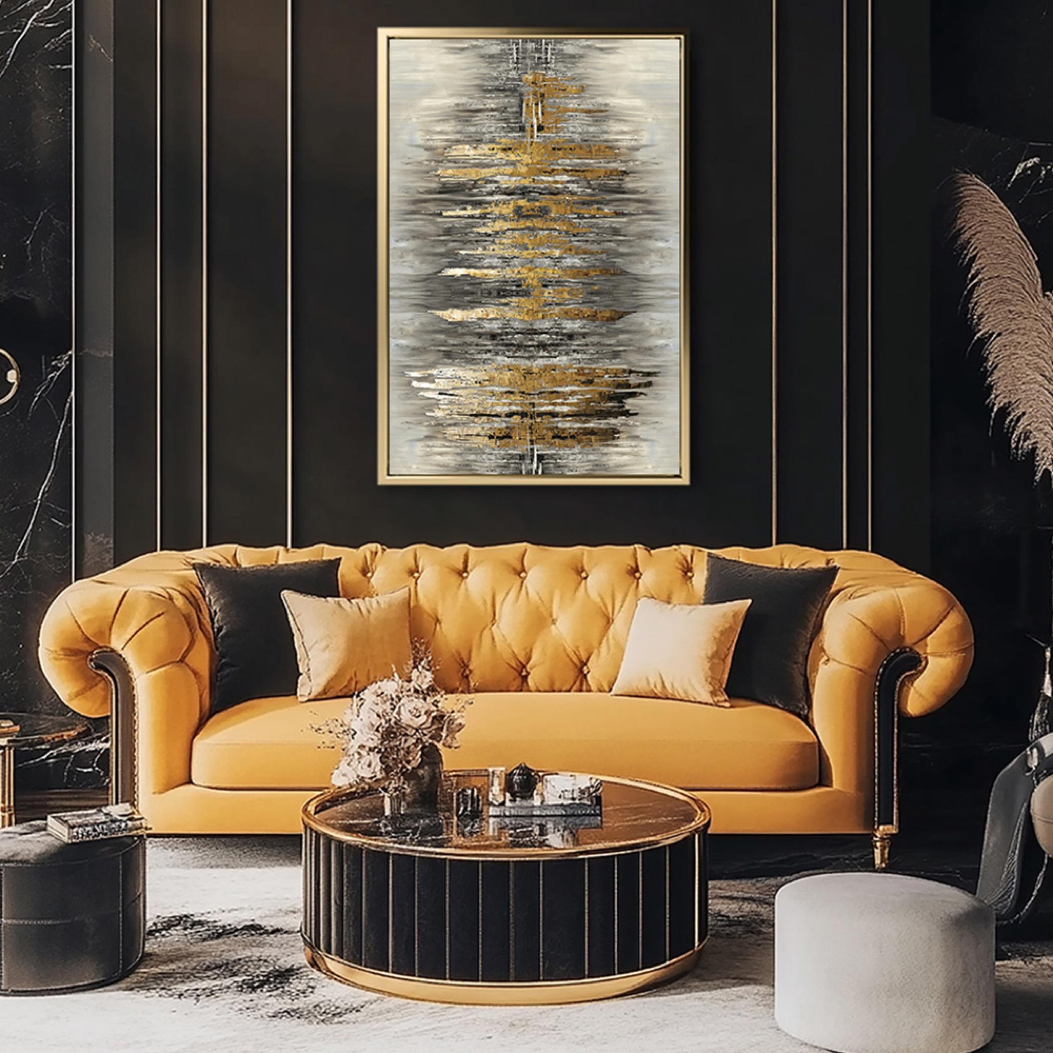 Abstract Canvas Wall Art Gold Frame-household-walldecorandmirrors-wallart-image-6