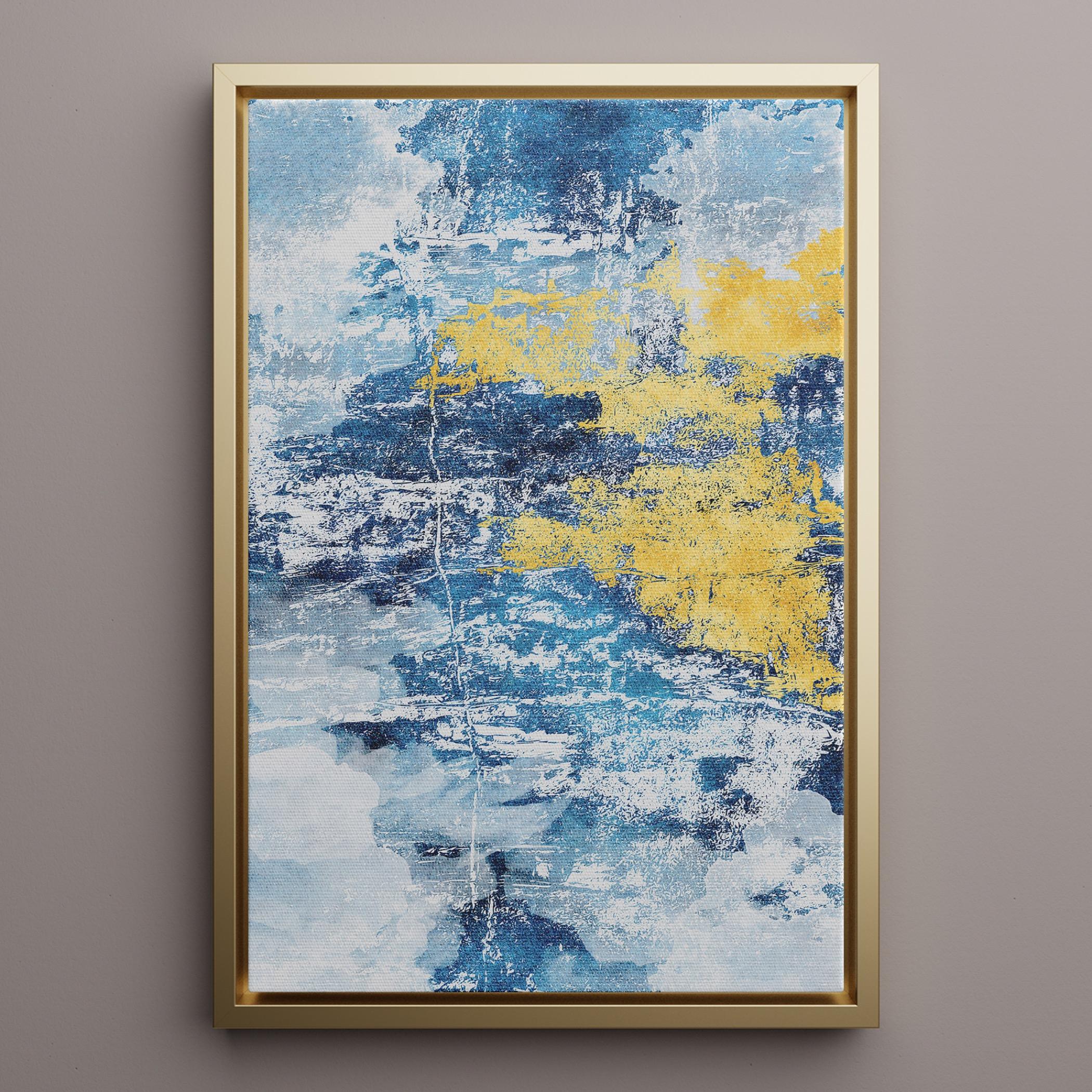 Abstract Canvas Art Gold Floating Frame-household-walldecorandmirrors-wallart-image-1