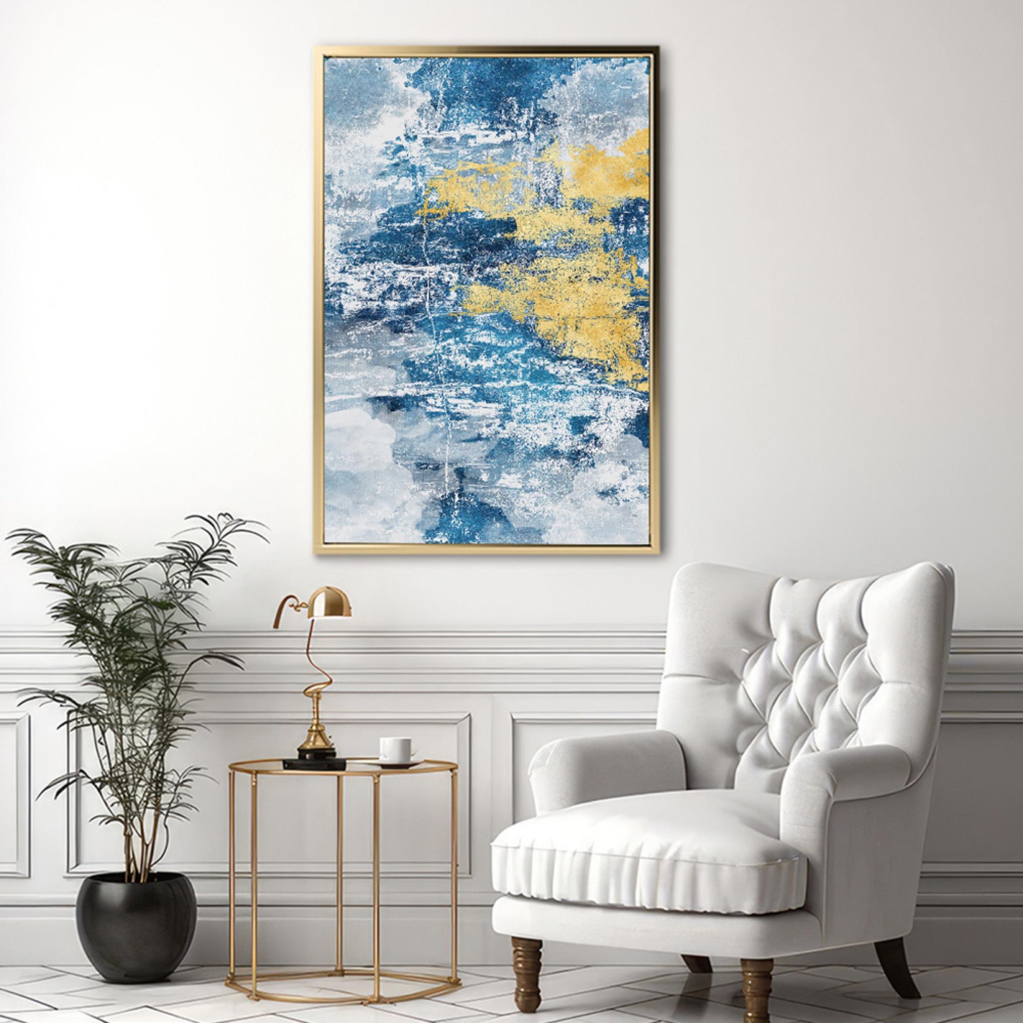 Abstract Canvas Art Gold Floating Frame-household-walldecorandmirrors-wallart-image-2