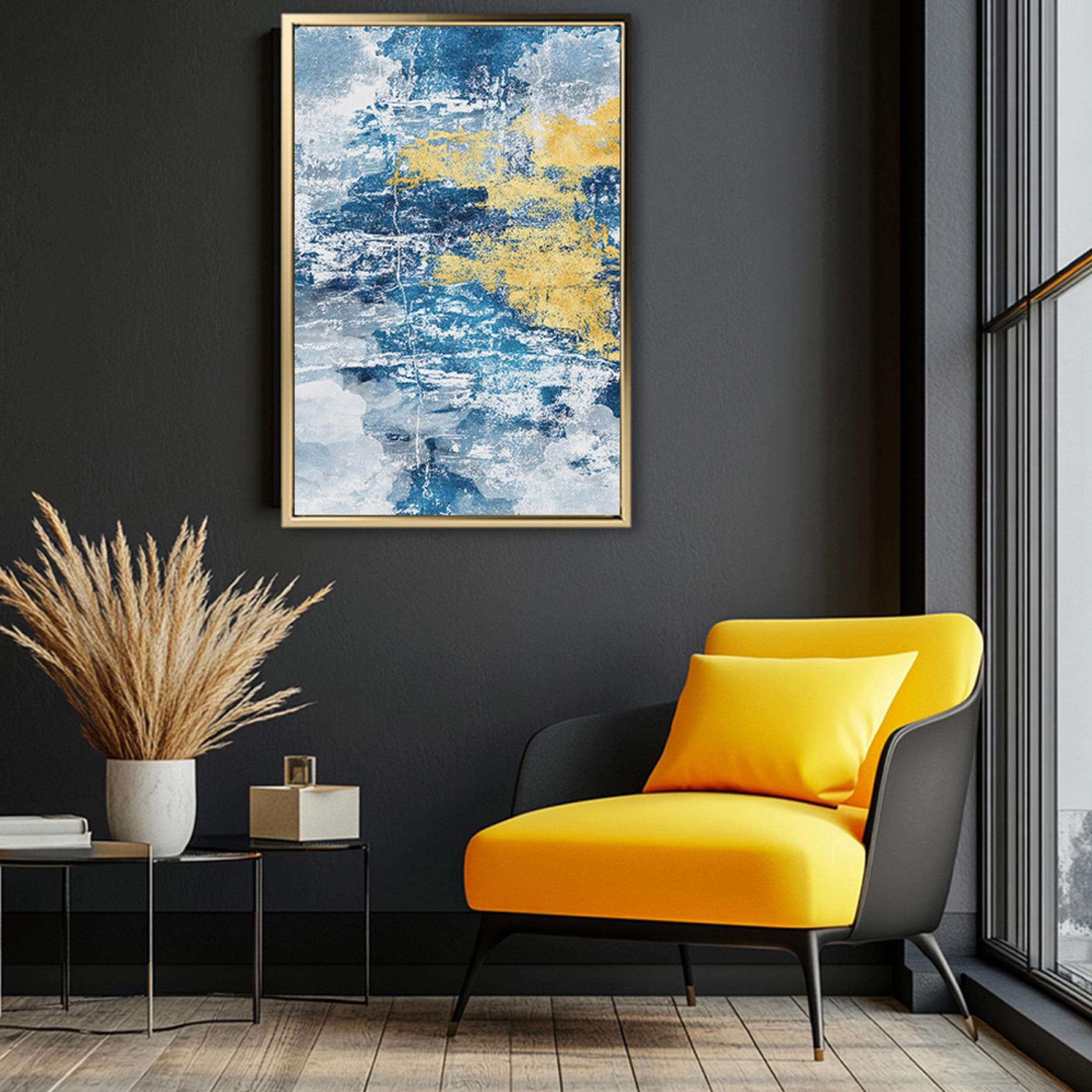 Abstract Canvas Art Gold Floating Frame-household-walldecorandmirrors-wallart-image-3