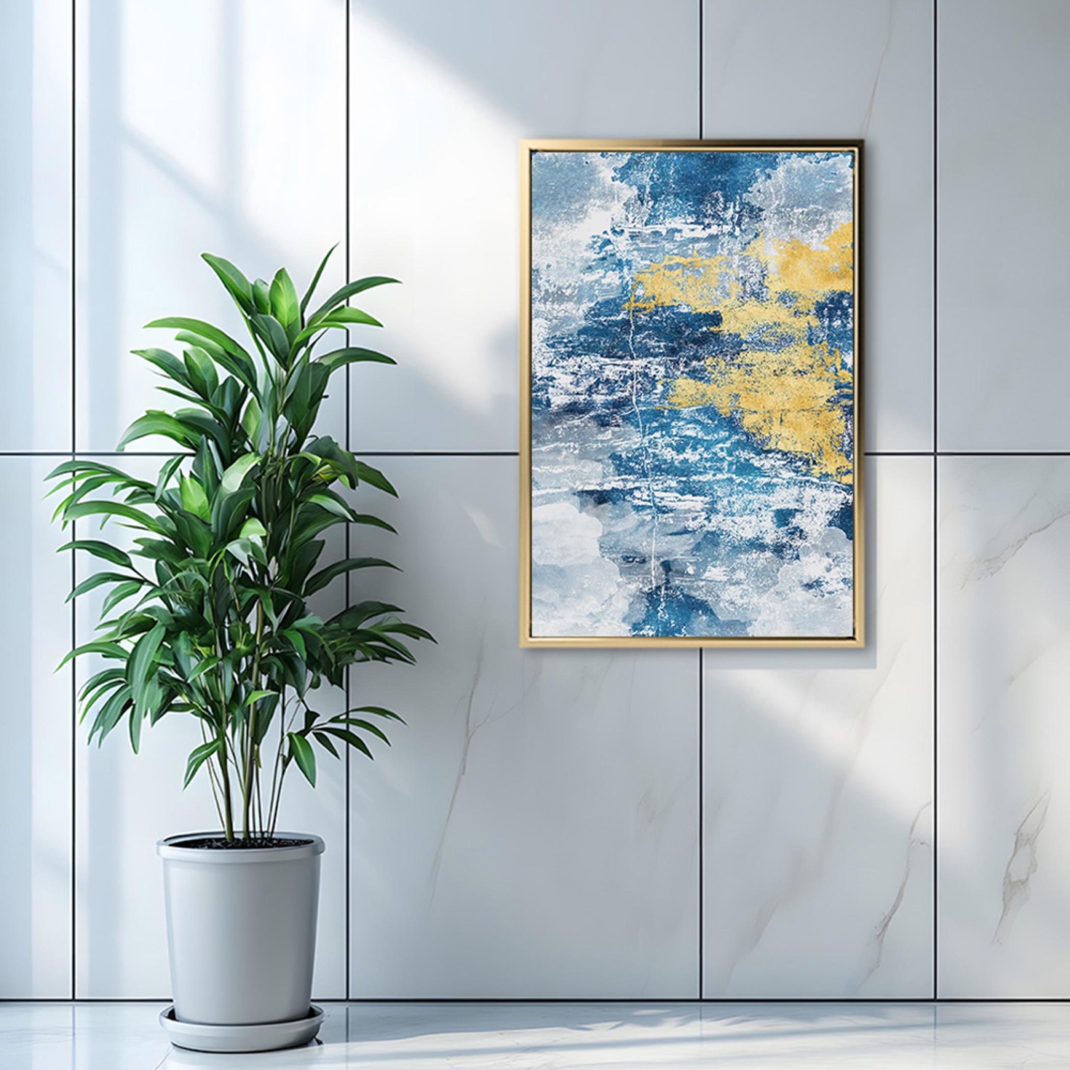 Abstract Canvas Art Gold Floating Frame-household-walldecorandmirrors-wallart-image-4