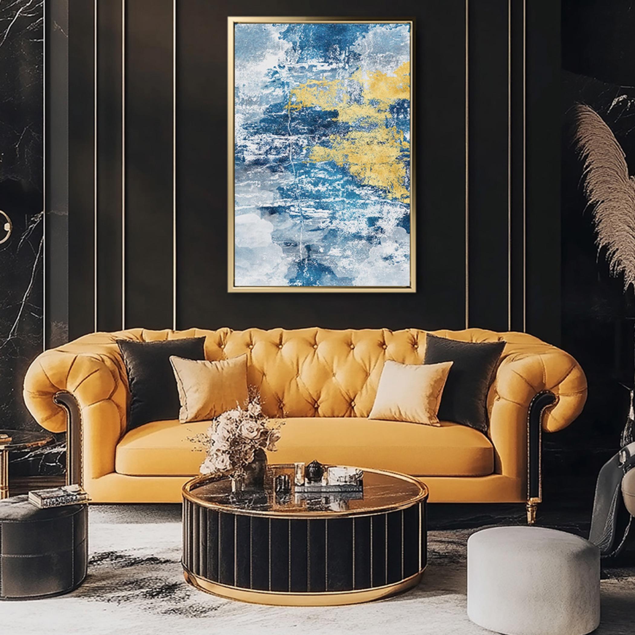 Abstract Canvas Art Gold Floating Frame-household-walldecorandmirrors-wallart-image-6