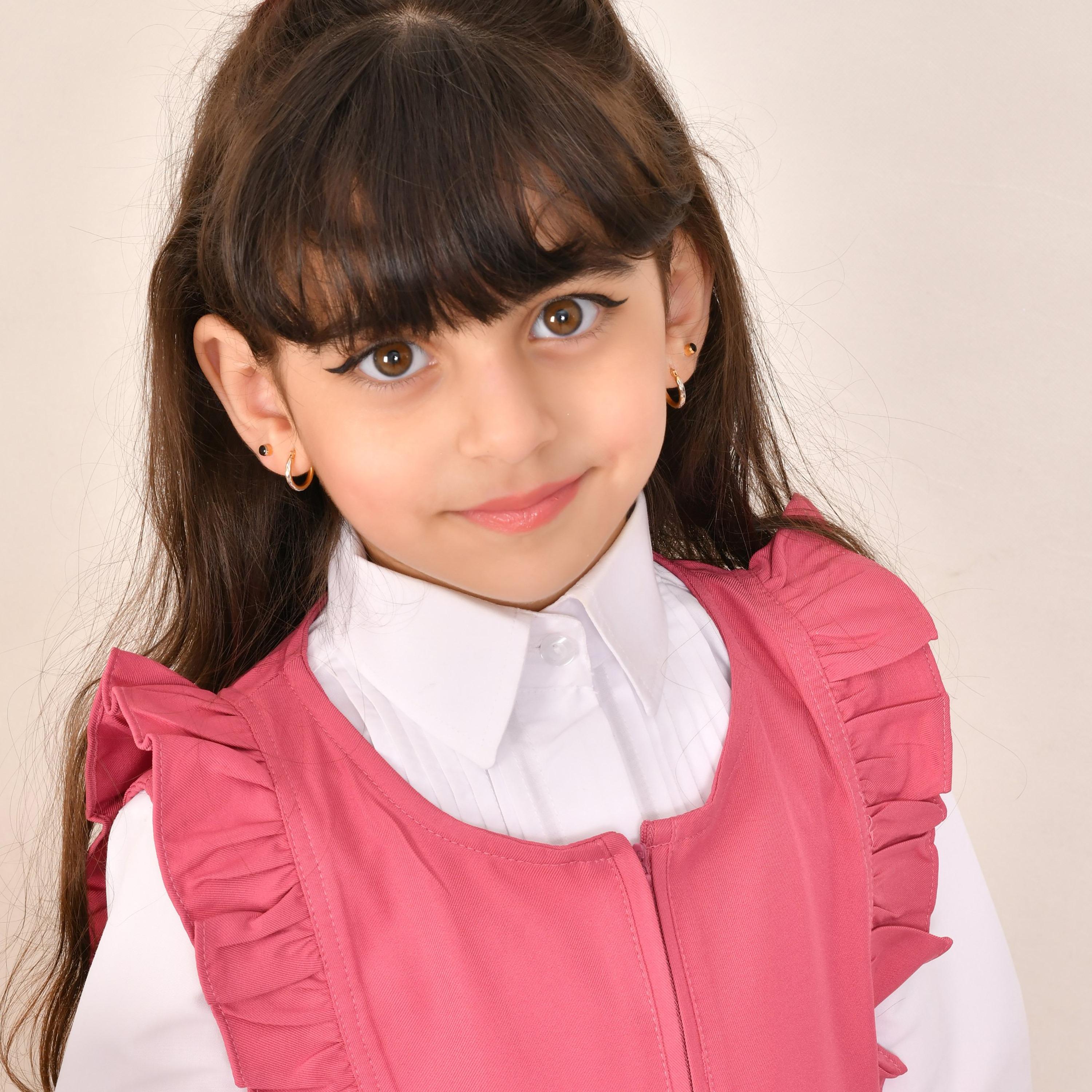 Hawraa Pink Linen Round Neck Sleeveless Girls Pinafore Dress-girls-clothing-dressesandjumpsuits-image-2