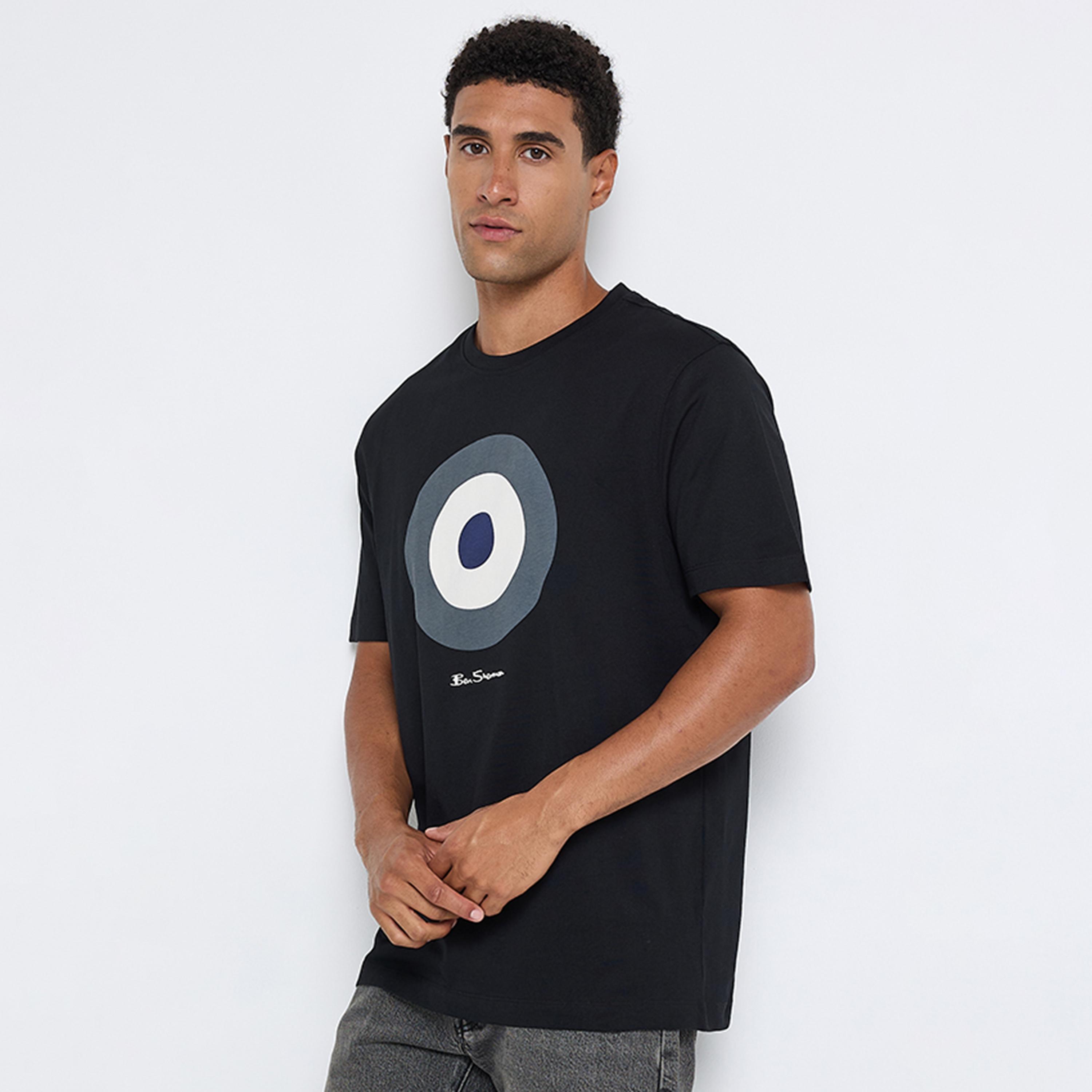 تيشيرت رجالي بياقة دائرية وأكمام قصيرة مطبوع برسومات جرافيكية من بن شيرمان-men-clothing-tshirtsandpolos-tshirts-image-22