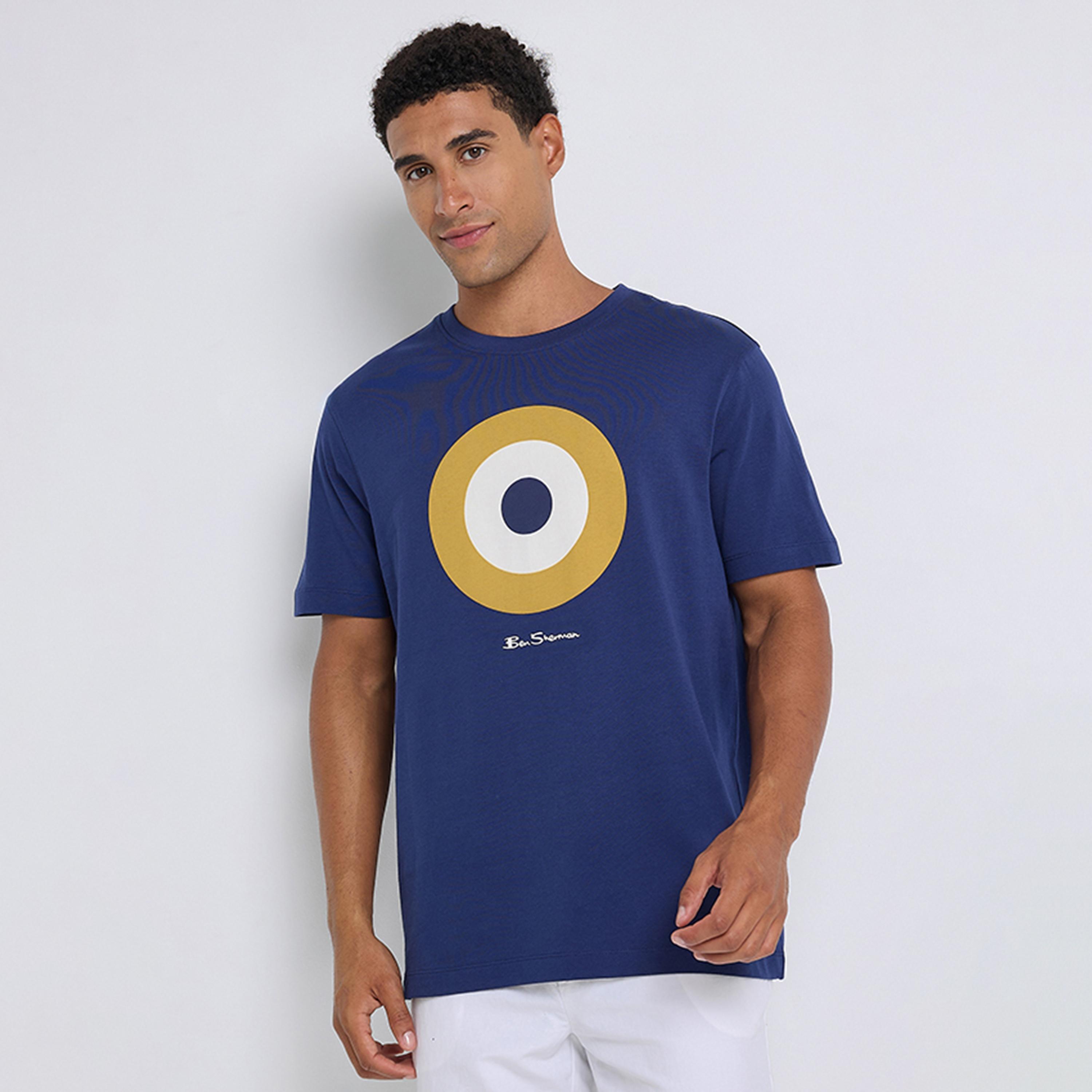 تيشيرت رجالي بياقة دائرية وأكمام قصيرة مطبوع برسومات جرافيكية من بن شيرمان-men-clothing-tshirtsandpolos-tshirts-image-13