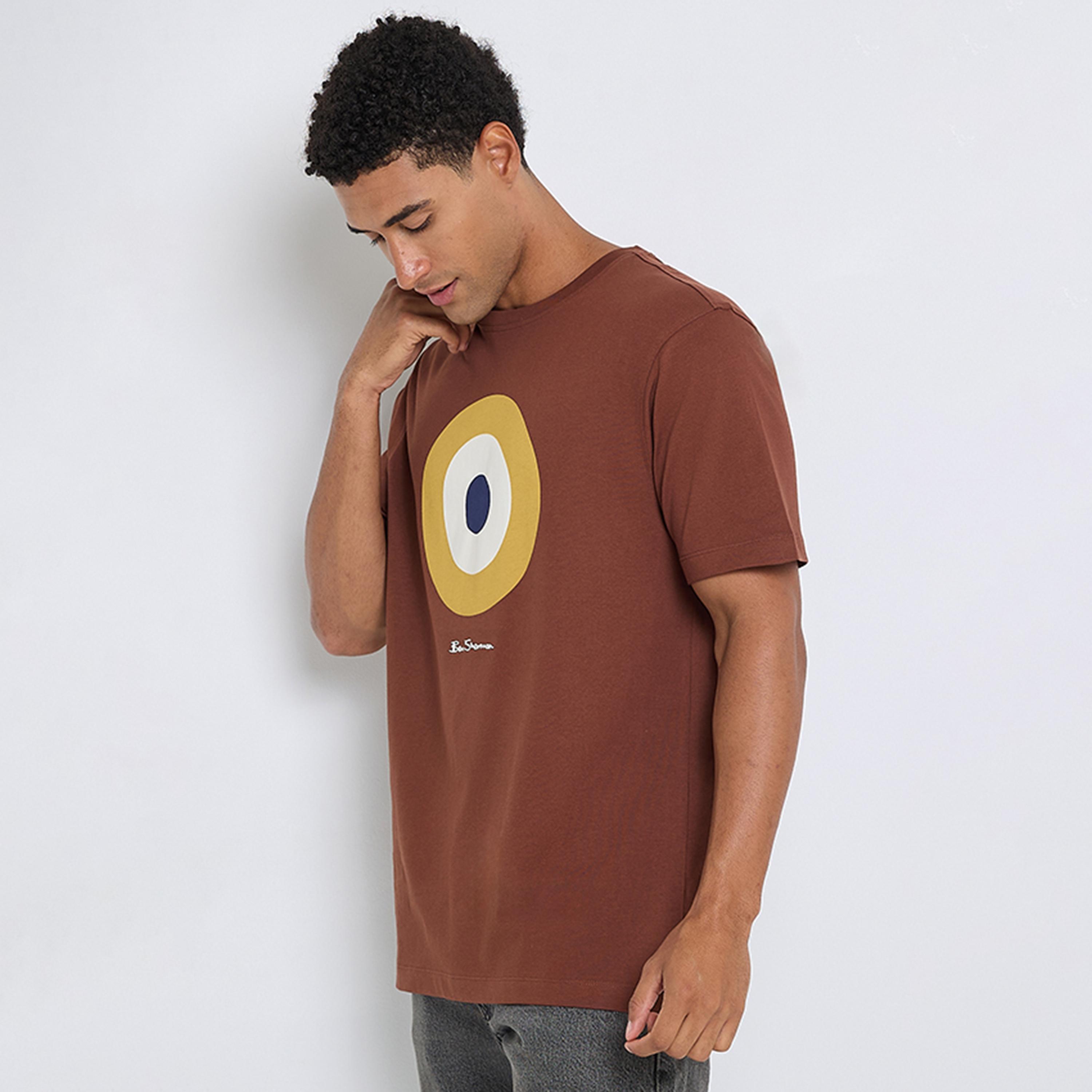 تيشيرت رجالي بياقة دائرية وأكمام قصيرة مطبوع برسومات جرافيكية من بن شيرمان-men-clothing-tshirtsandpolos-tshirts-image-7