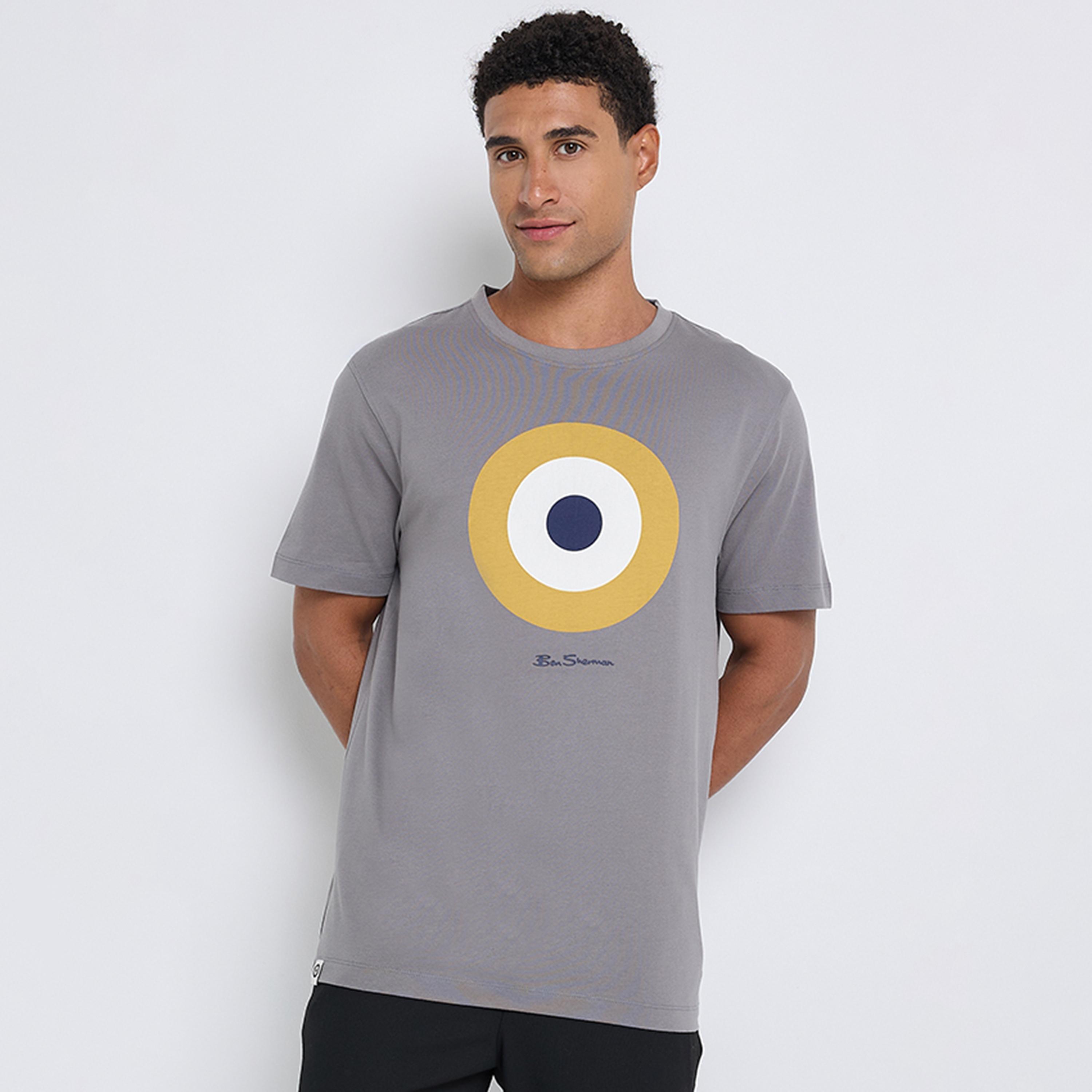 تيشيرت رجالي بياقة دائرية وأكمام قصيرة مطبوع برسومات جرافيكية من بن شيرمان-men-clothing-tshirtsandpolos-tshirts-image-1