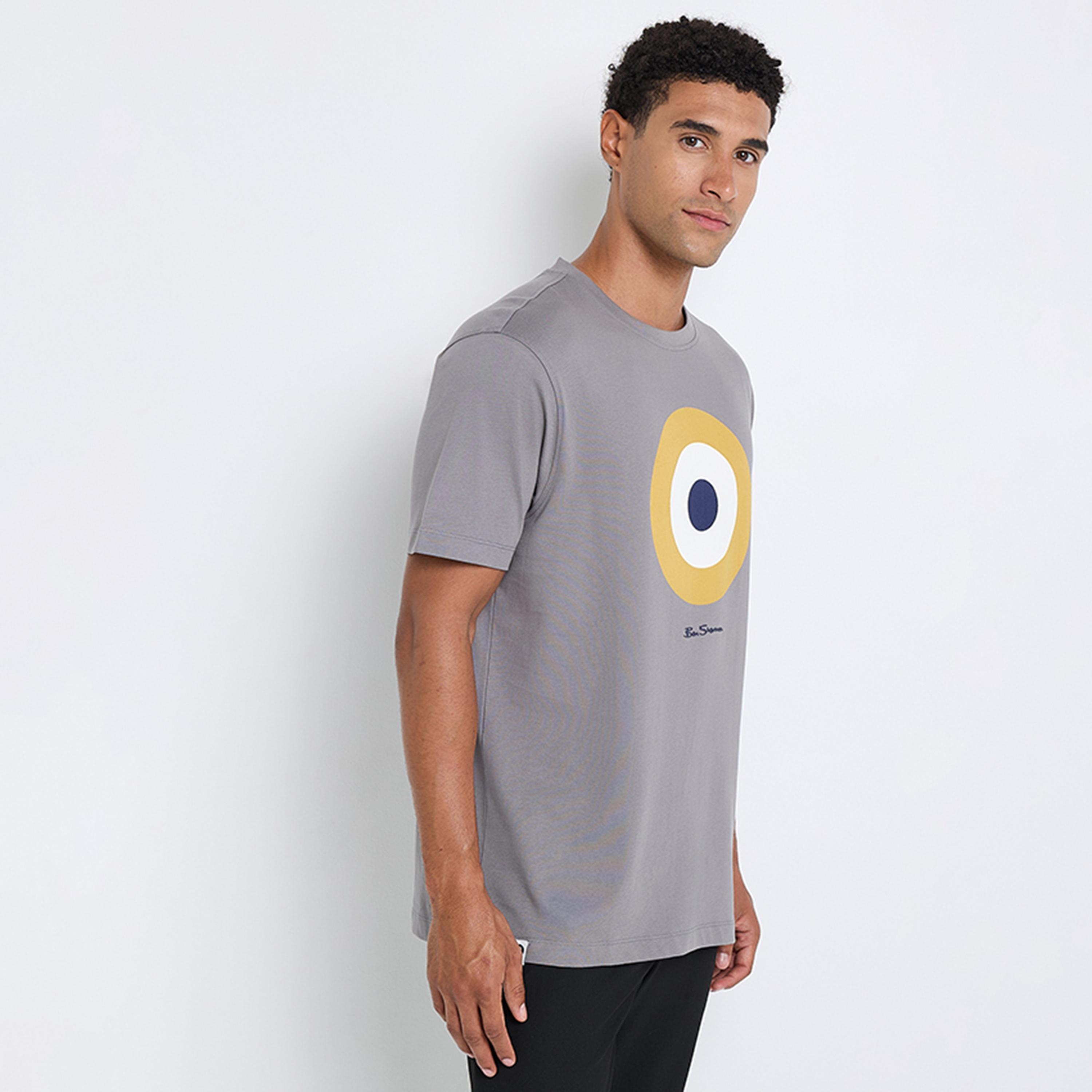 تيشيرت رجالي بياقة دائرية وأكمام قصيرة مطبوع برسومات جرافيكية من بن شيرمان-men-clothing-tshirtsandpolos-tshirts-image-2