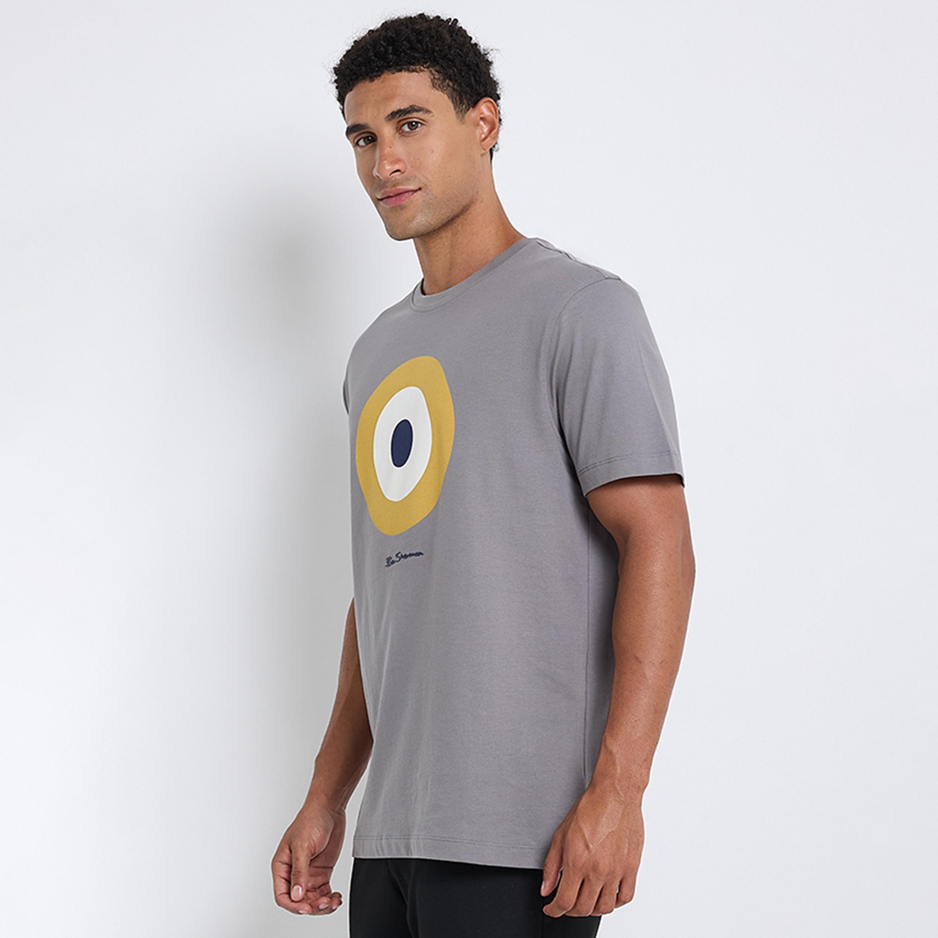 تيشيرت رجالي بياقة دائرية وأكمام قصيرة مطبوع برسومات جرافيكية من بن شيرمان-men-clothing-tshirtsandpolos-tshirts-image-3