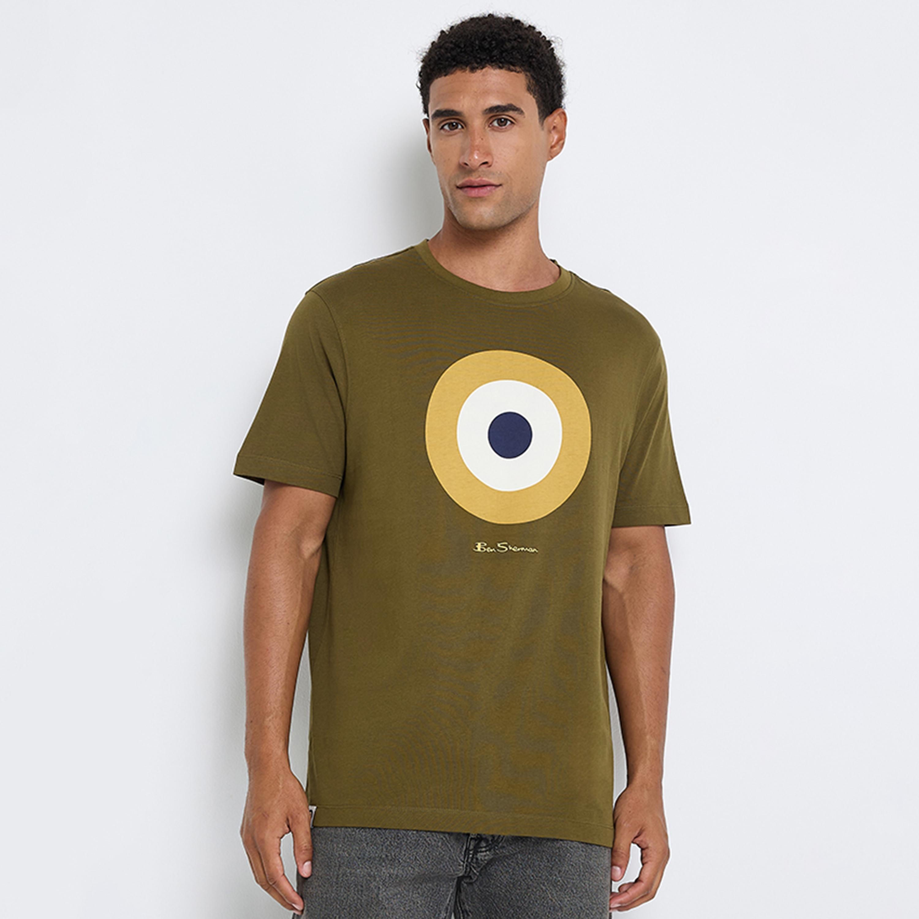 تيشيرت رجالي بياقة دائرية وأكمام قصيرة مطبوع برسومات جرافيكية من بن شيرمان-men-clothing-tshirtsandpolos-tshirts-image-16
