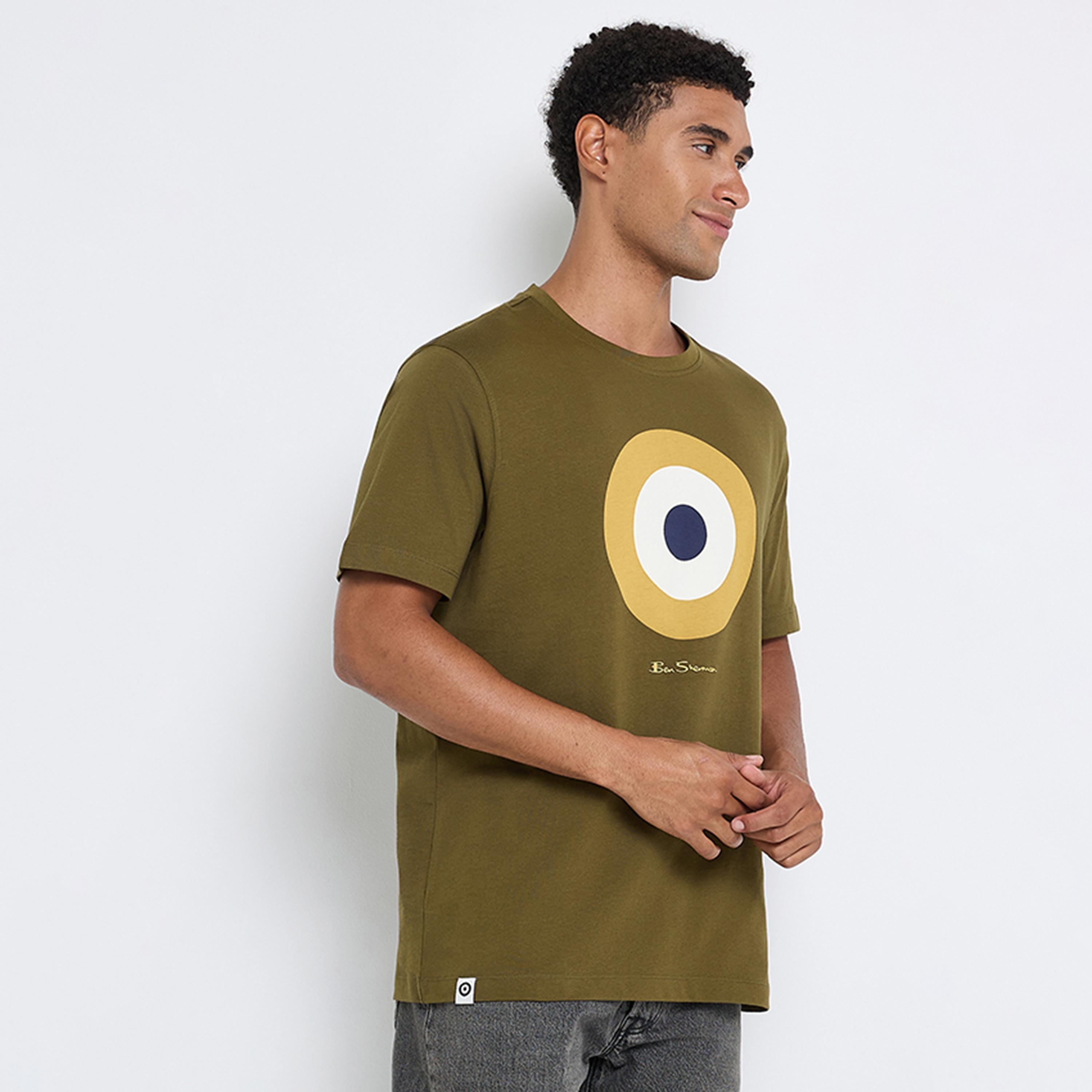 تيشيرت رجالي بياقة دائرية وأكمام قصيرة مطبوع برسومات جرافيكية من بن شيرمان-men-clothing-tshirtsandpolos-tshirts-image-17
