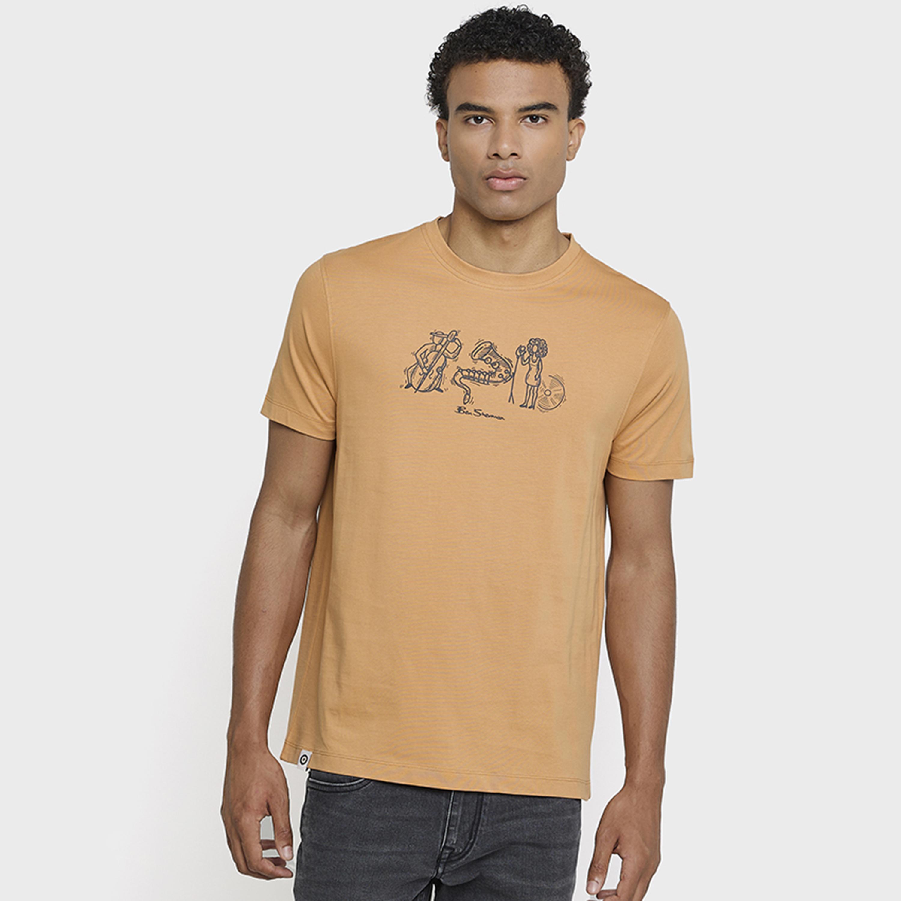 تيشيرت رجالي بياقة دائرية وأكمام قصيرة مطبوع من بن شيرمان-men-clothing-tshirtsandpolos-tshirts-image-1