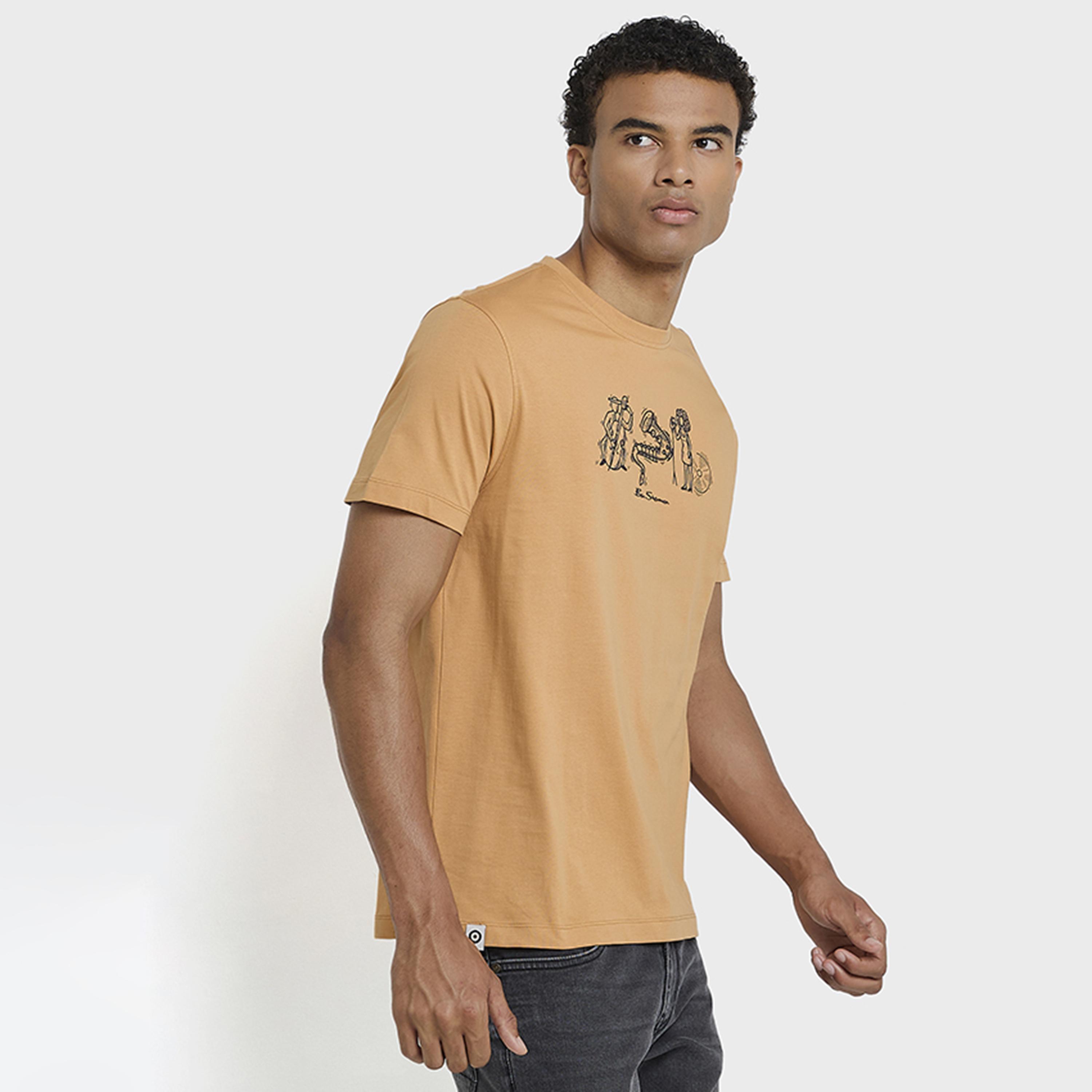 تيشيرت رجالي بياقة دائرية وأكمام قصيرة مطبوع من بن شيرمان-men-clothing-tshirtsandpolos-tshirts-image-2