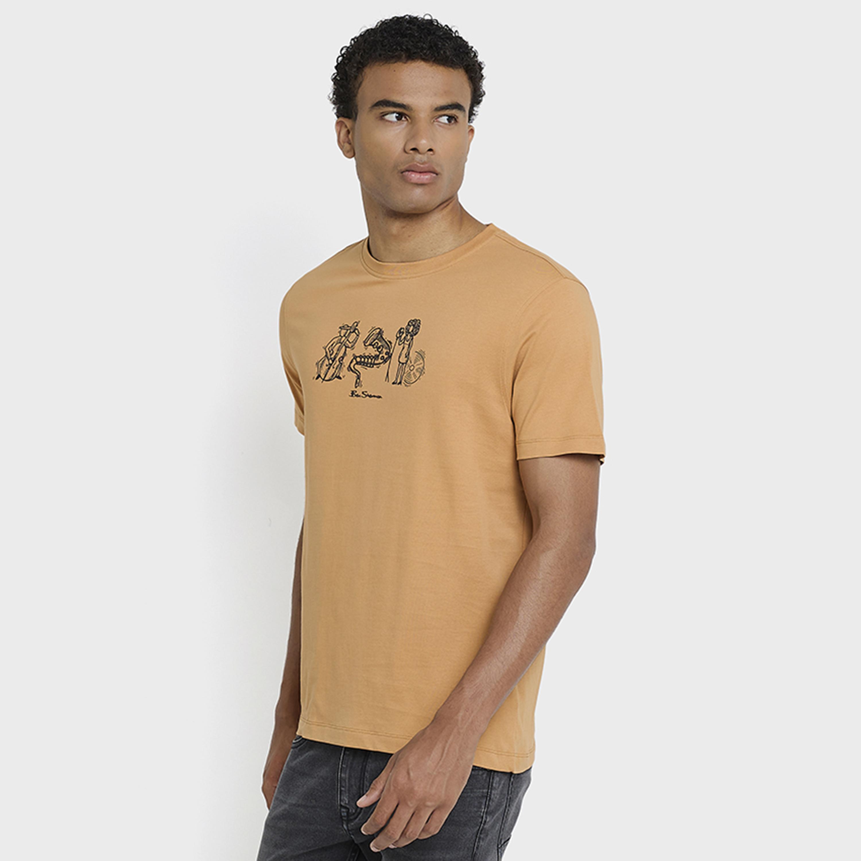 تيشيرت رجالي بياقة دائرية وأكمام قصيرة مطبوع من بن شيرمان-men-clothing-tshirtsandpolos-tshirts-image-3