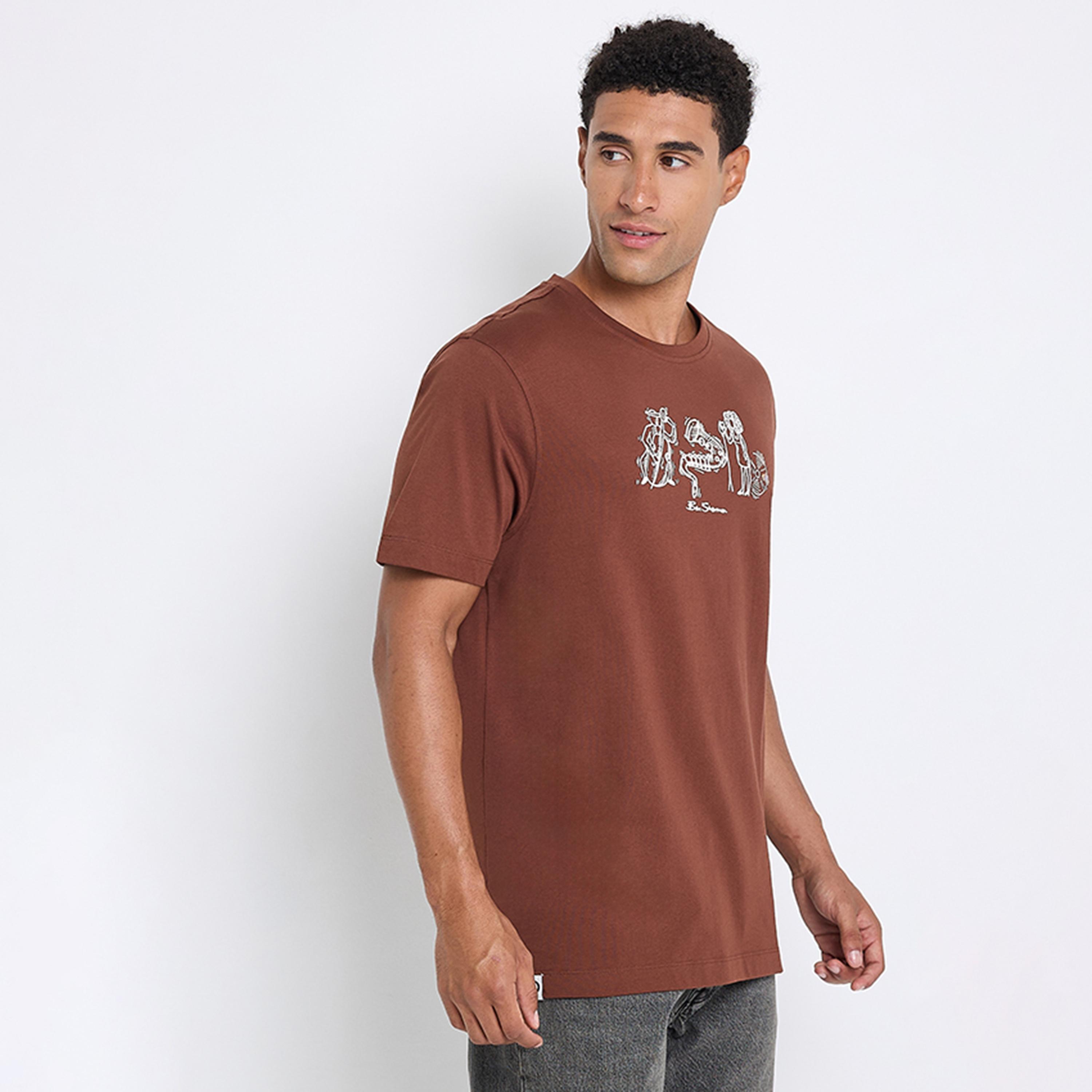 تيشيرت رجالي بياقة دائرية وأكمام قصيرة مطبوع من بن شيرمان-men-clothing-tshirtsandpolos-tshirts-image-6