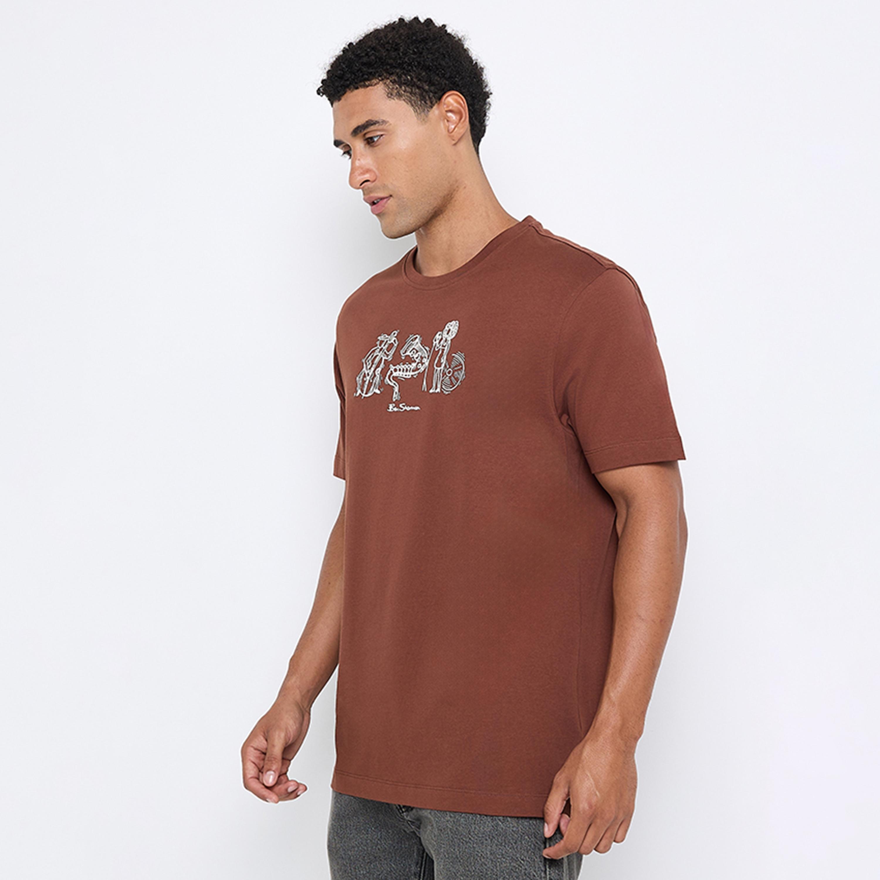 تيشيرت رجالي بياقة دائرية وأكمام قصيرة مطبوع من بن شيرمان-men-clothing-tshirtsandpolos-tshirts-image-7