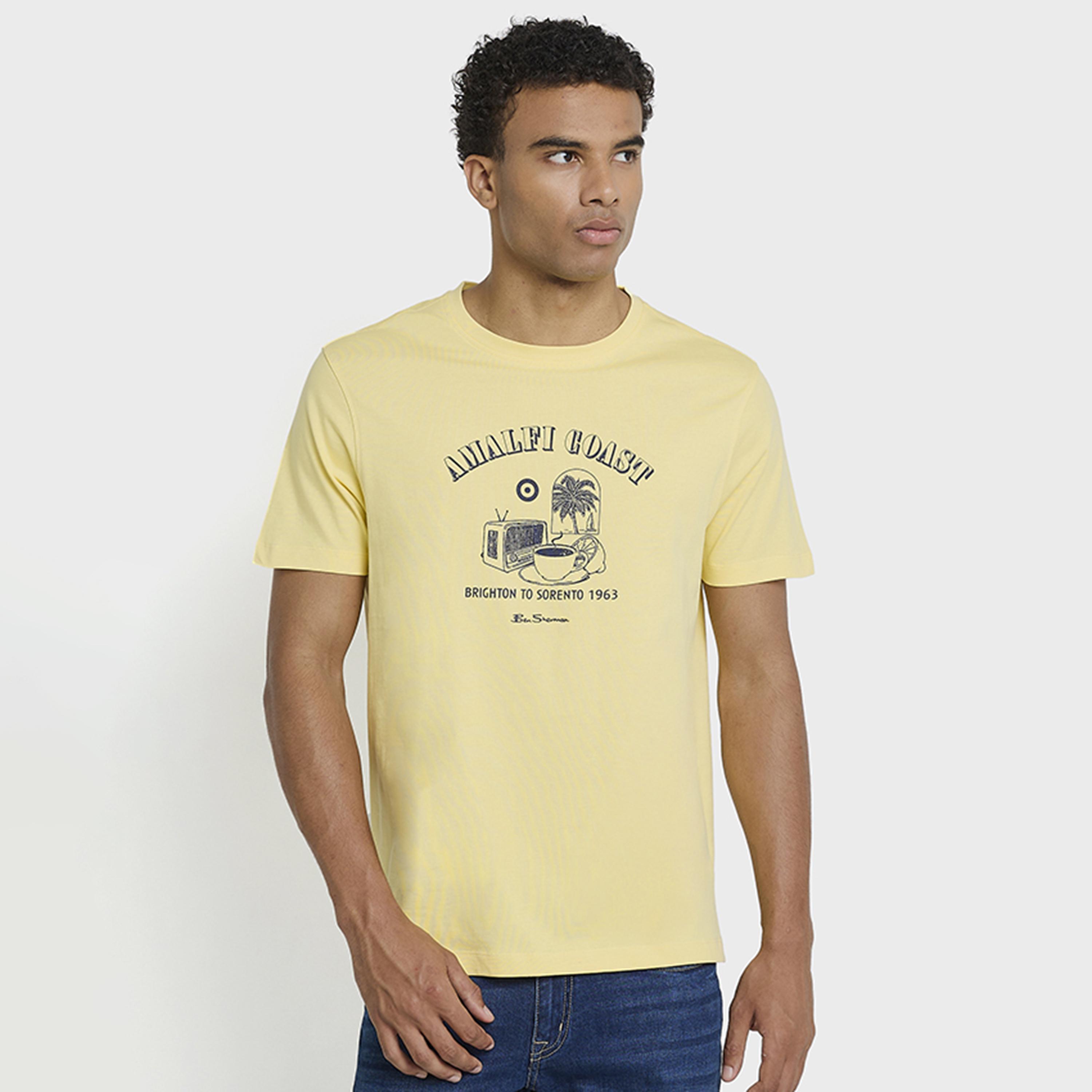 تيشيرت رجالي بياقة دائرية وأكمام قصيرة مطبوع من بن شيرمان-men-clothing-tshirtsandpolos-tshirts-image-1