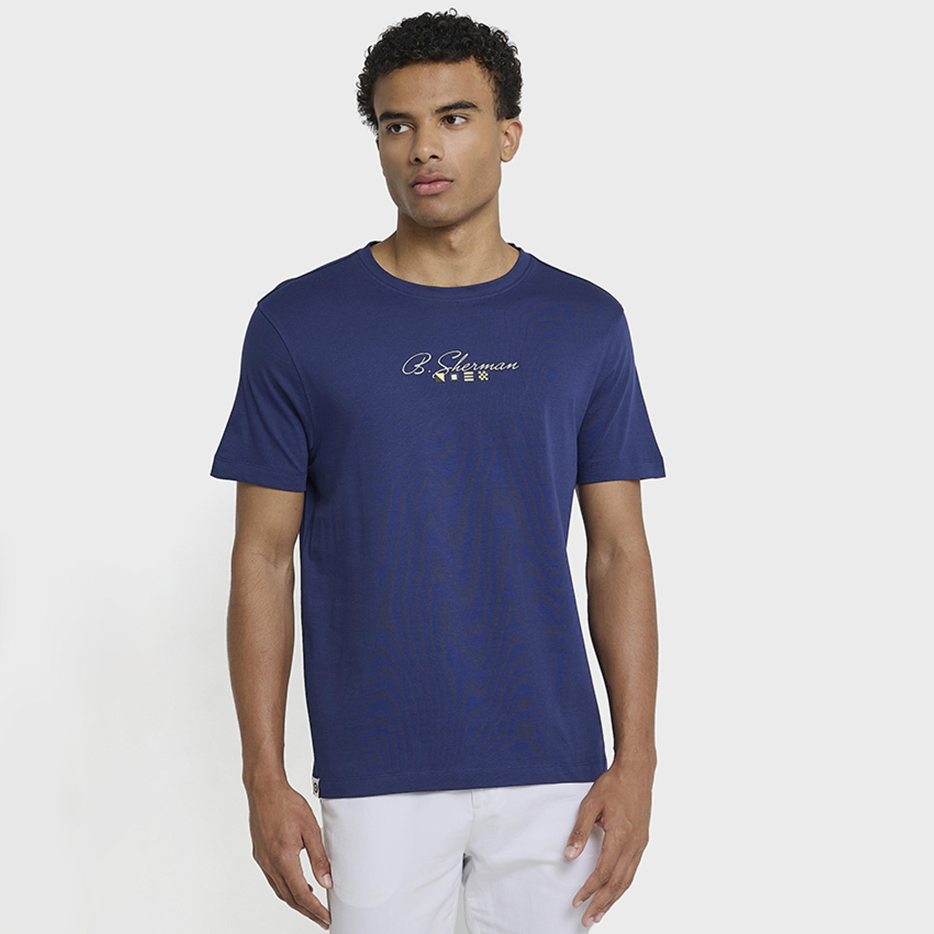 BEN SHERMAN Text-Print Crew Neck Short Sleeves Men's T-Shirt-men-clothing-tshirtsandpolos-tshirts-image-1