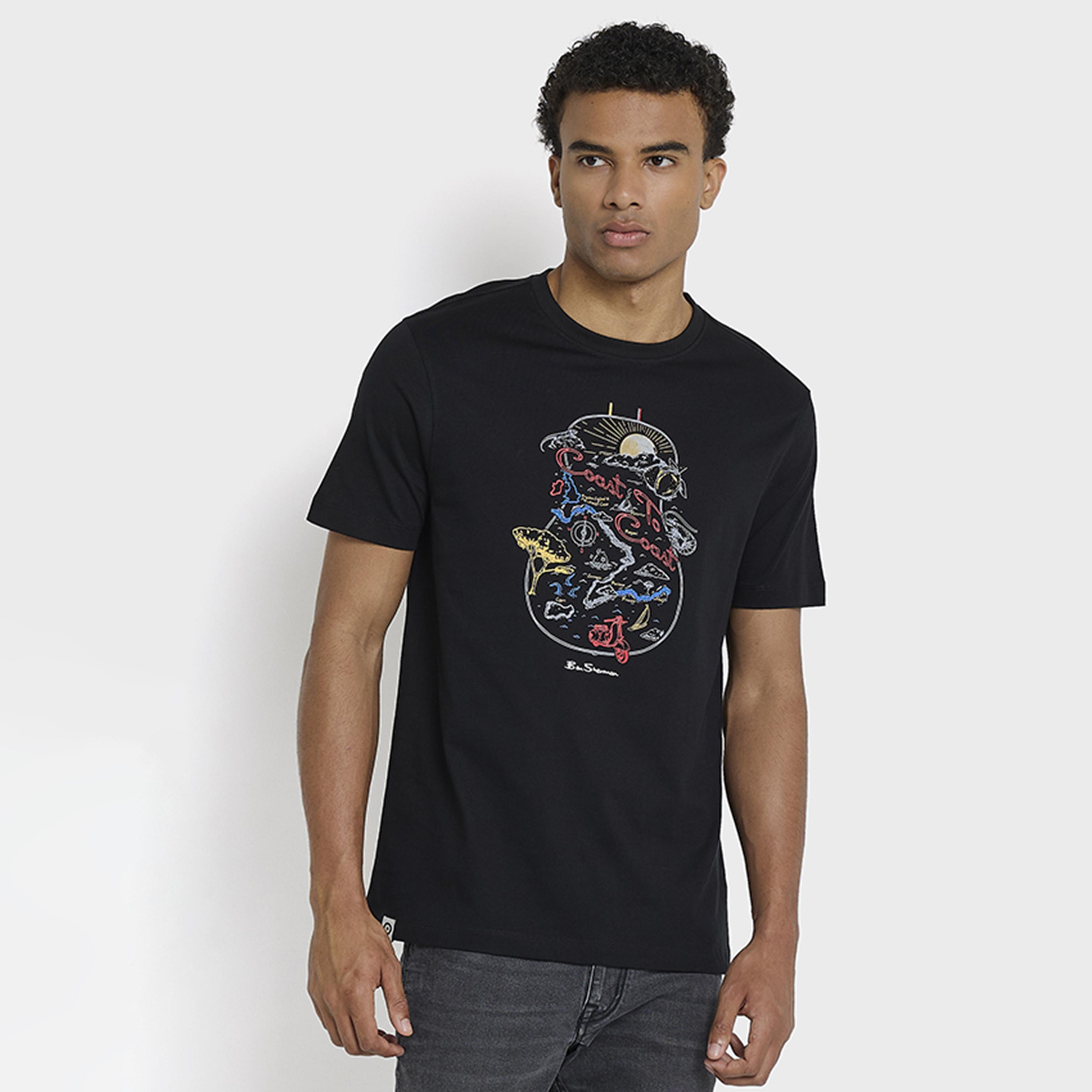 تيشيرت رجالي بياقة دائرية وأكمام قصيرة مطبوع برسومات جرافيكية من بن شيرمان-men-clothing-tshirtsandpolos-tshirts-image-5
