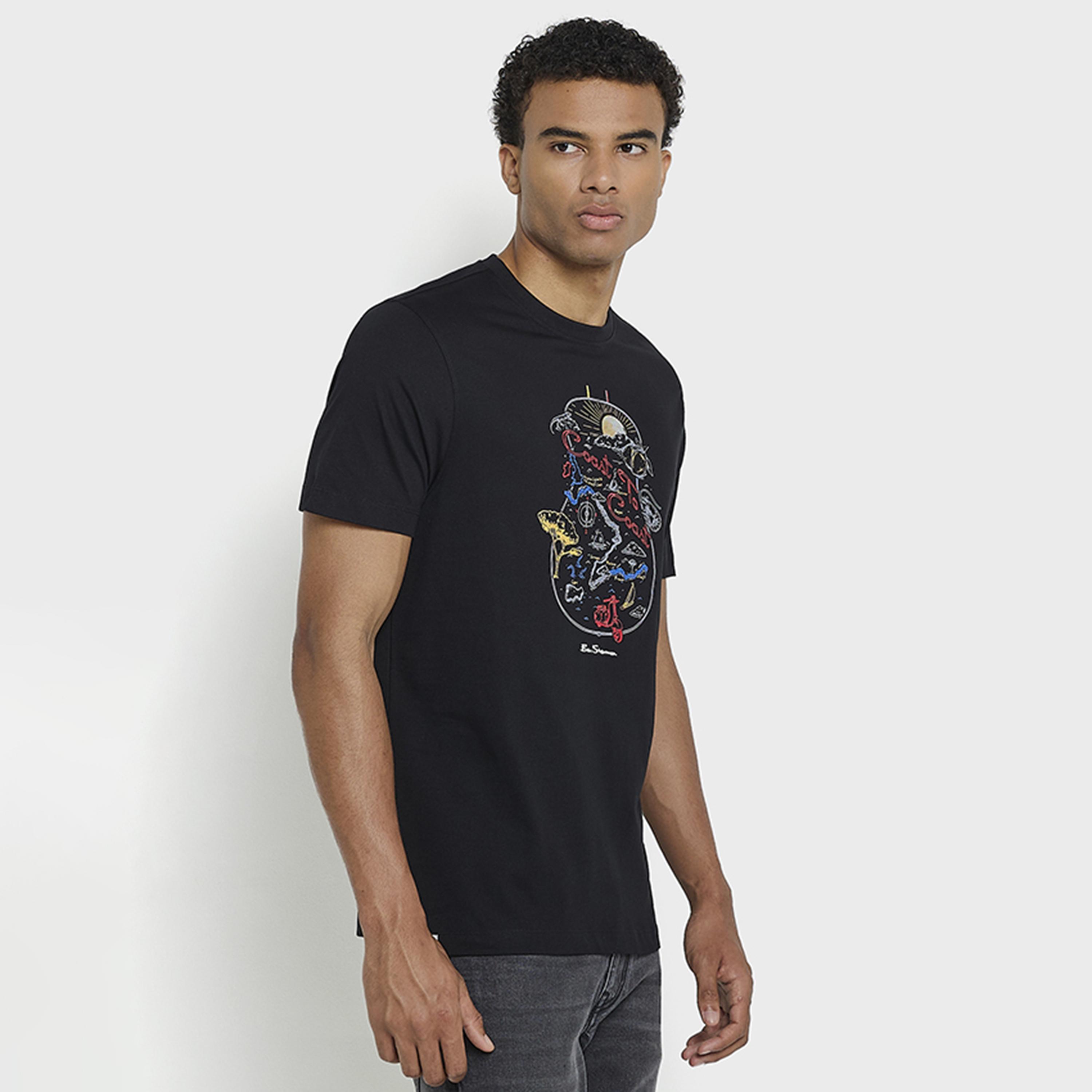 تيشيرت رجالي بياقة دائرية وأكمام قصيرة مطبوع برسومات جرافيكية من بن شيرمان-men-clothing-tshirtsandpolos-tshirts-image-6