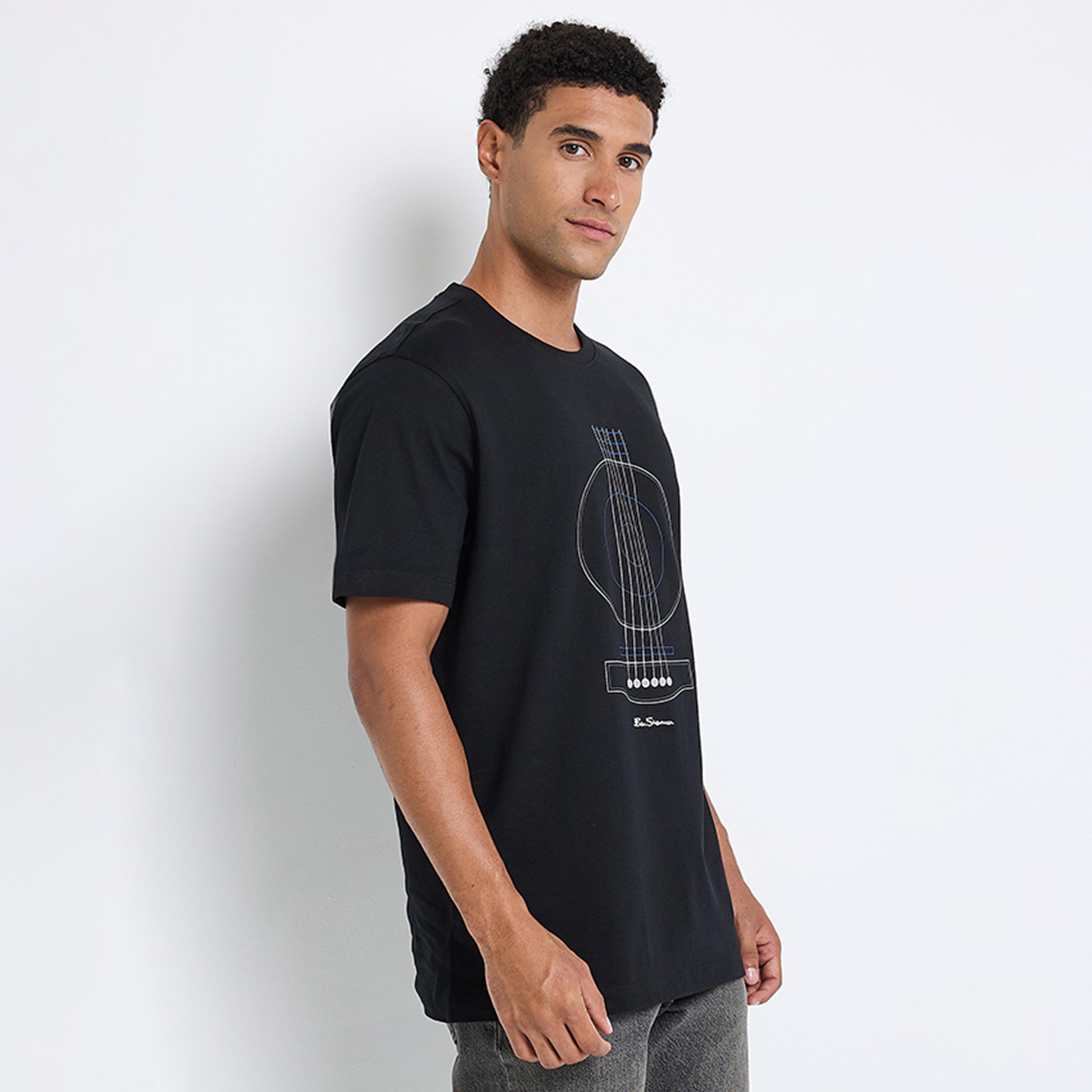 تيشيرت رجالي بياقة دائرية وأكمام قصيرة مطبوع برسومات جرافيكية من بن شيرمان-men-clothing-tshirtsandpolos-tshirts-image-6