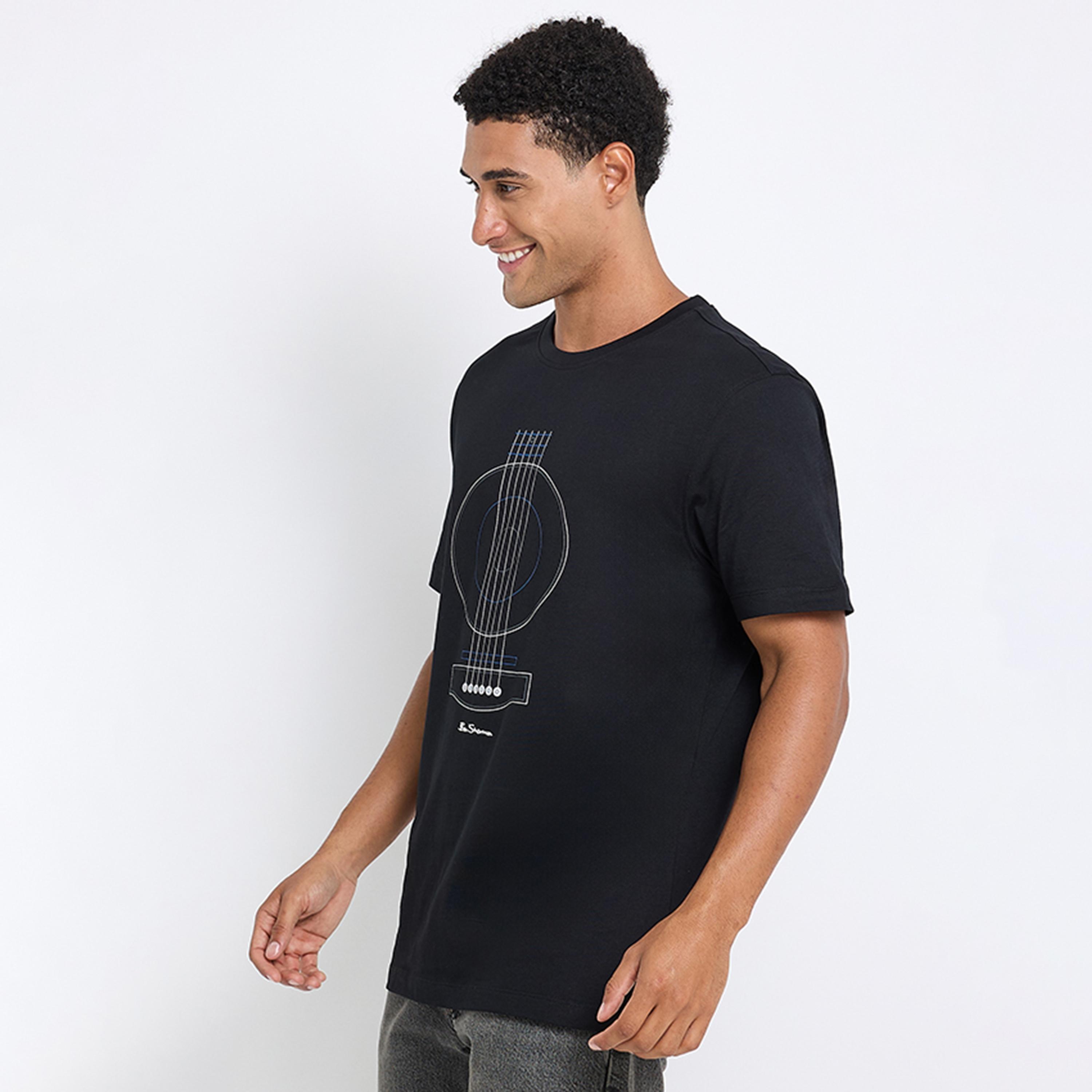 تيشيرت رجالي بياقة دائرية وأكمام قصيرة مطبوع برسومات جرافيكية من بن شيرمان-men-clothing-tshirtsandpolos-tshirts-image-7