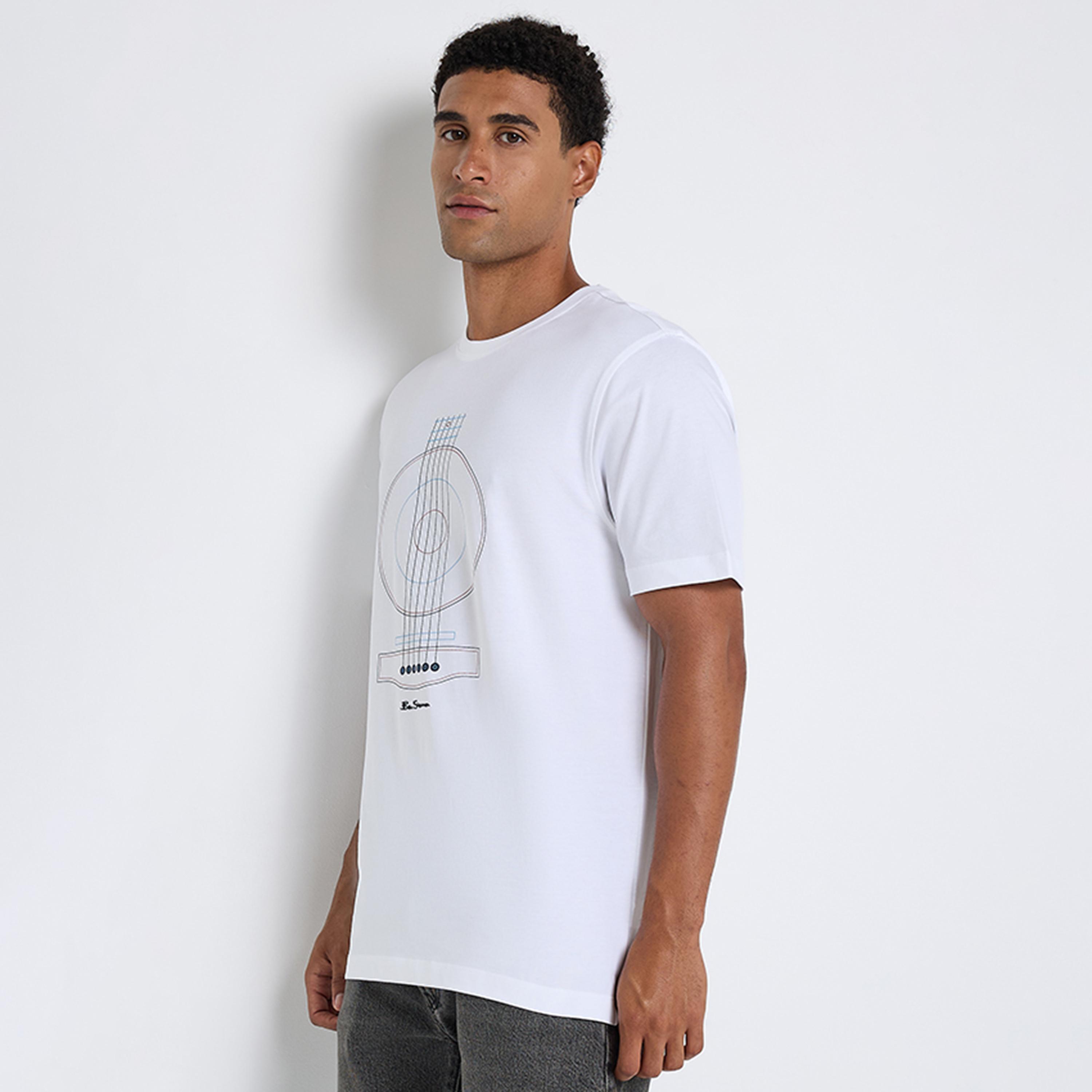 تيشيرت رجالي بياقة دائرية وأكمام قصيرة مطبوع برسومات جرافيكية من بن شيرمان-men-clothing-tshirtsandpolos-tshirts-image-3