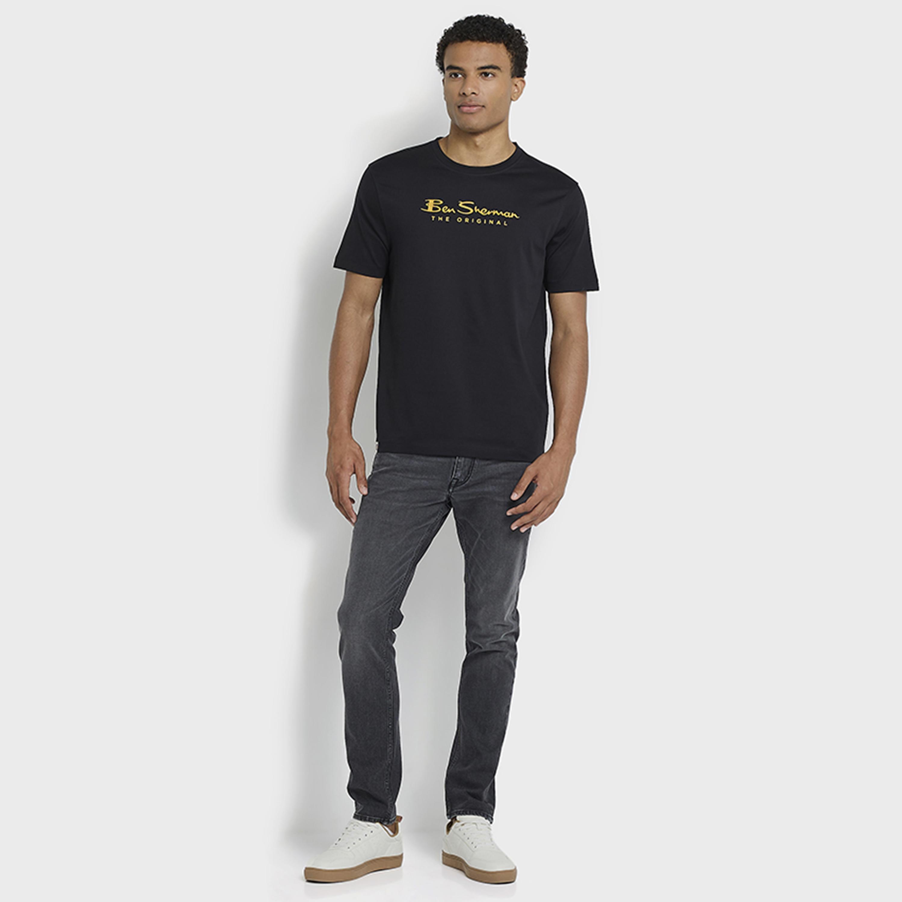 تي شيرت رجالي بطبعة نصية وأكمام قصيرة وياقة دائرية من بن شيرمان-men-clothing-tshirtsandpolos-tshirts-image-6