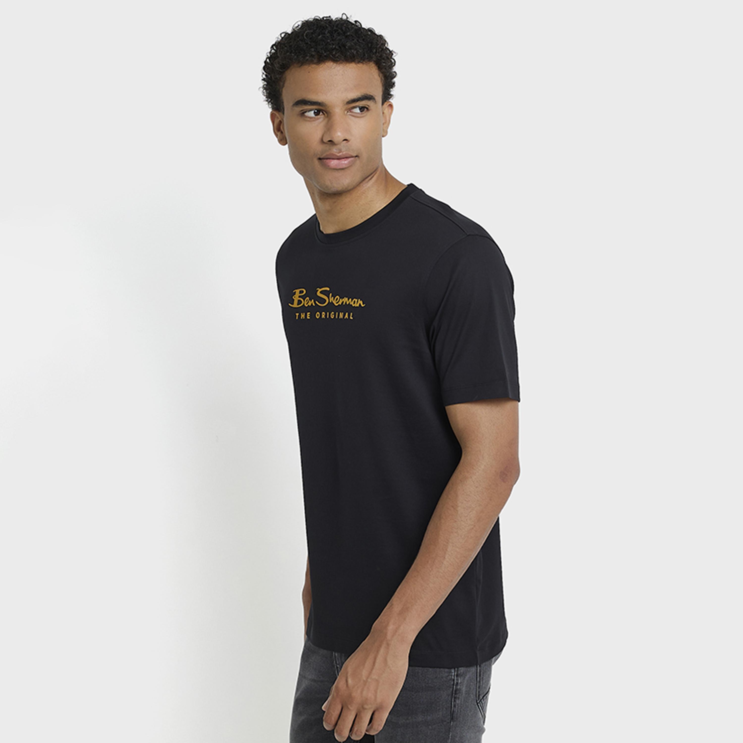 تي شيرت رجالي بطبعة نصية وأكمام قصيرة وياقة دائرية من بن شيرمان-men-clothing-tshirtsandpolos-tshirts-image-7