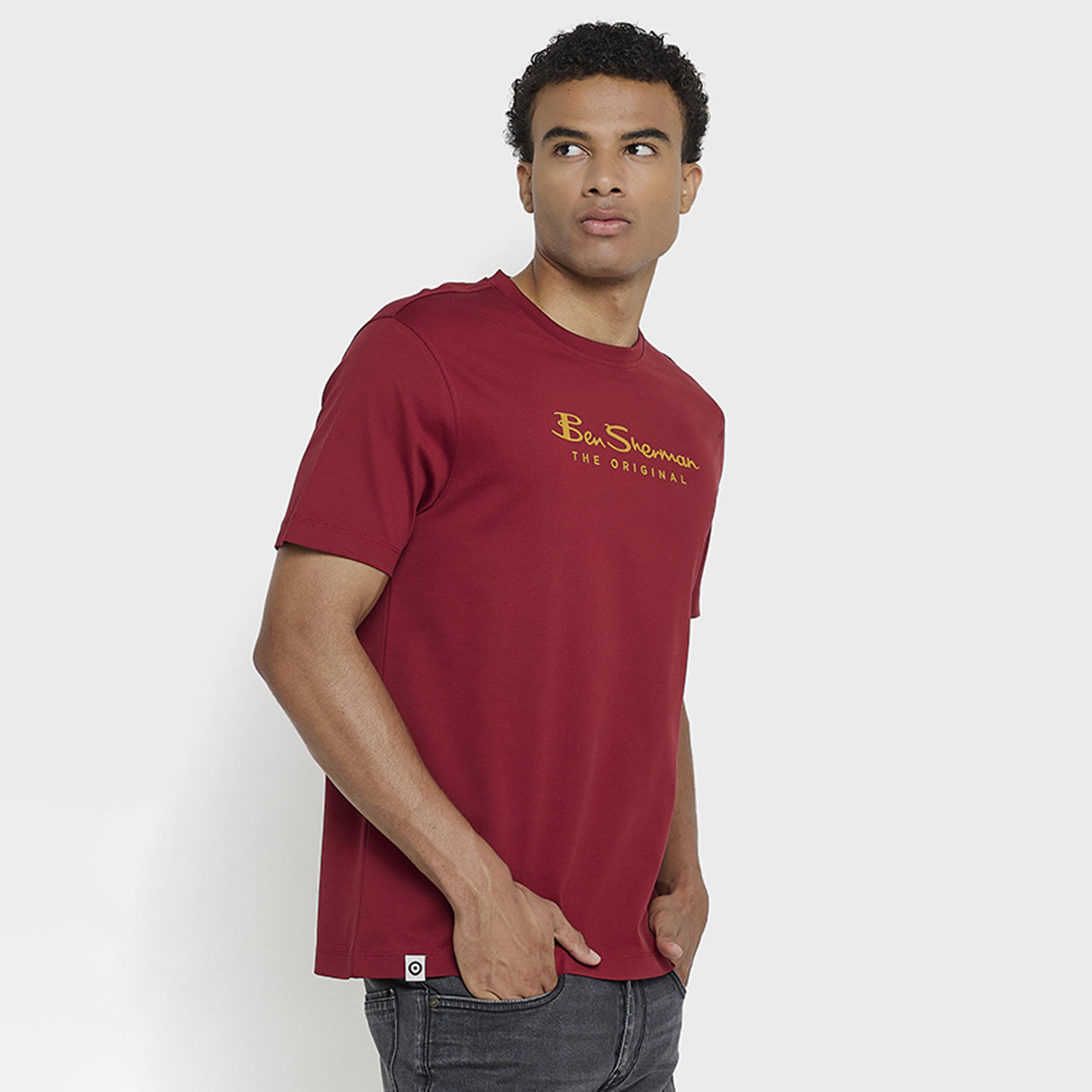 تي شيرت رجالي بطبعة نصية وأكمام قصيرة وياقة دائرية من بن شيرمان-men-clothing-tshirtsandpolos-tshirts-image-2