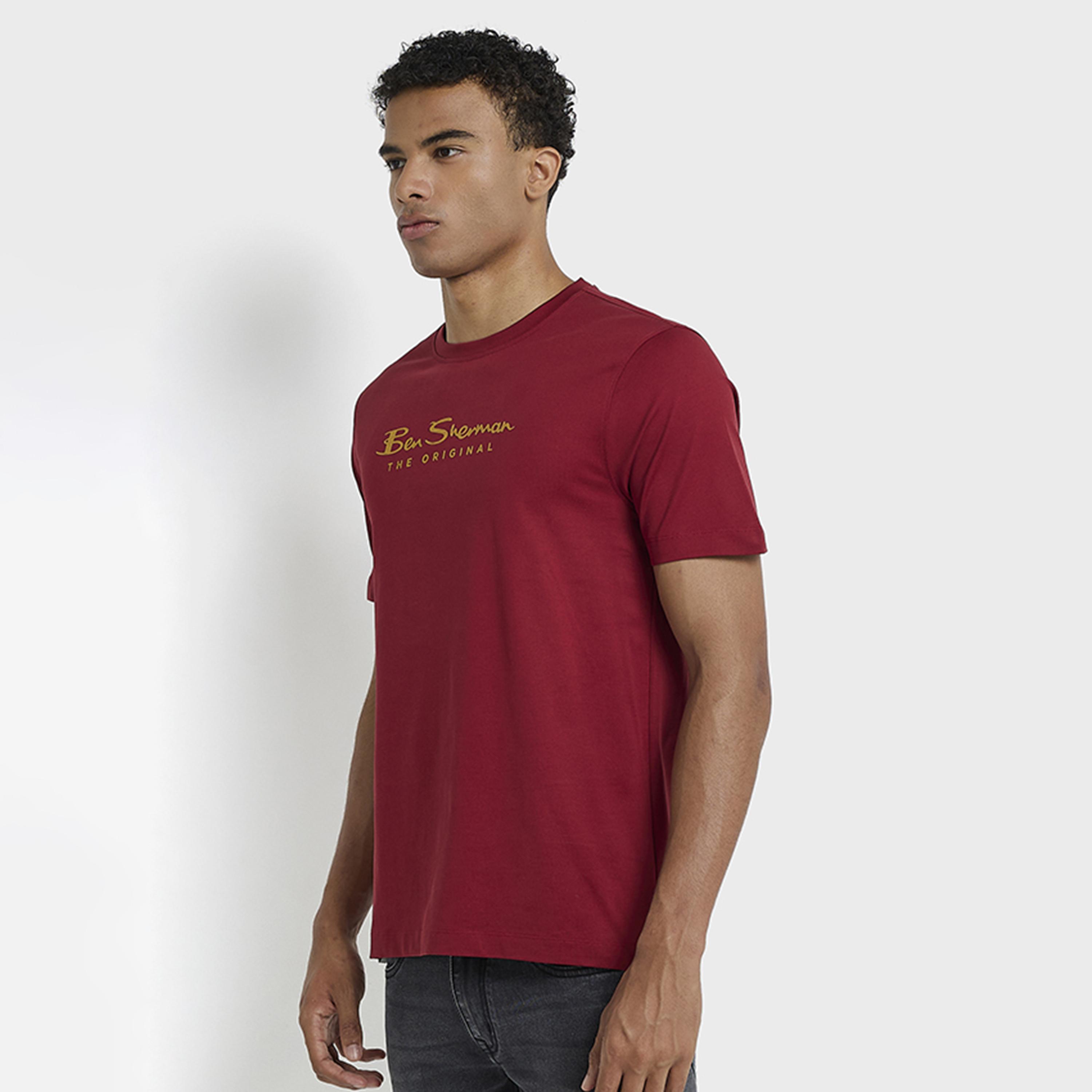 BEN SHERMAN Text-Print Crew Neck Short Sleeves Men's T-Shirt-men-clothing-tshirtsandpolos-tshirts-image-3