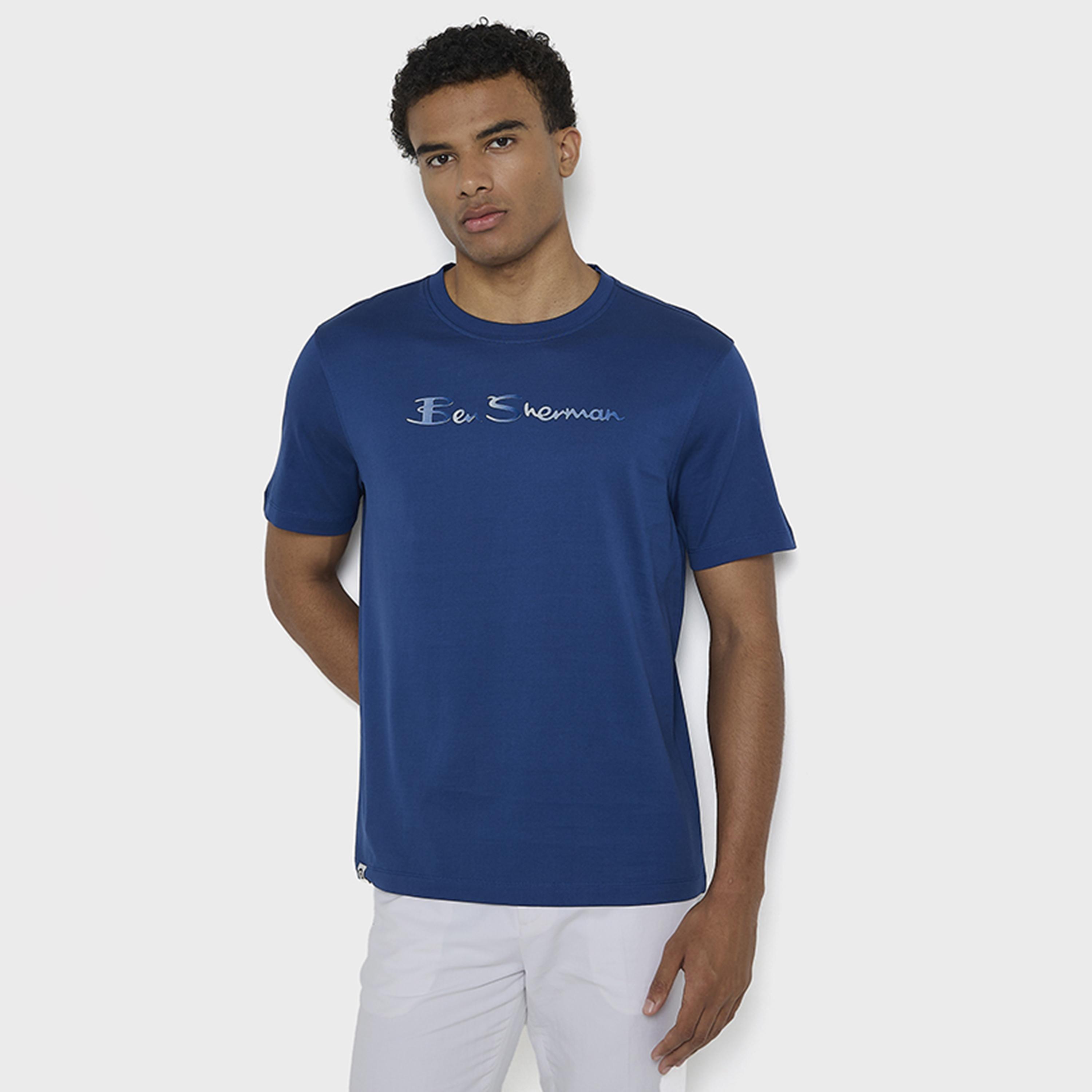 BEN SHERMAN Text-Print Crew Neck Short Sleeves Men's T-Shirt-men-clothing-tshirtsandpolos-tshirts-image-5