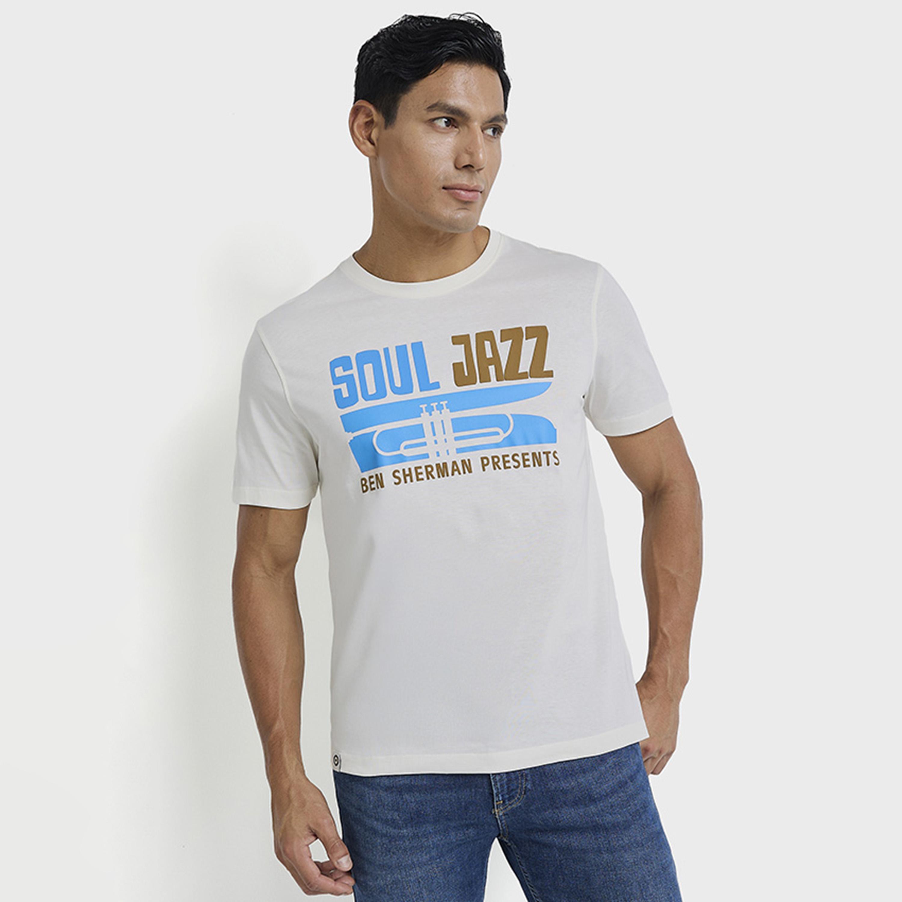 تيشيرت رجالي بياقة دائرية وأكمام قصيرة مطبوع برسومات جرافيكية من بن شيرمان-men-clothing-tshirtsandpolos-tshirts-image-5