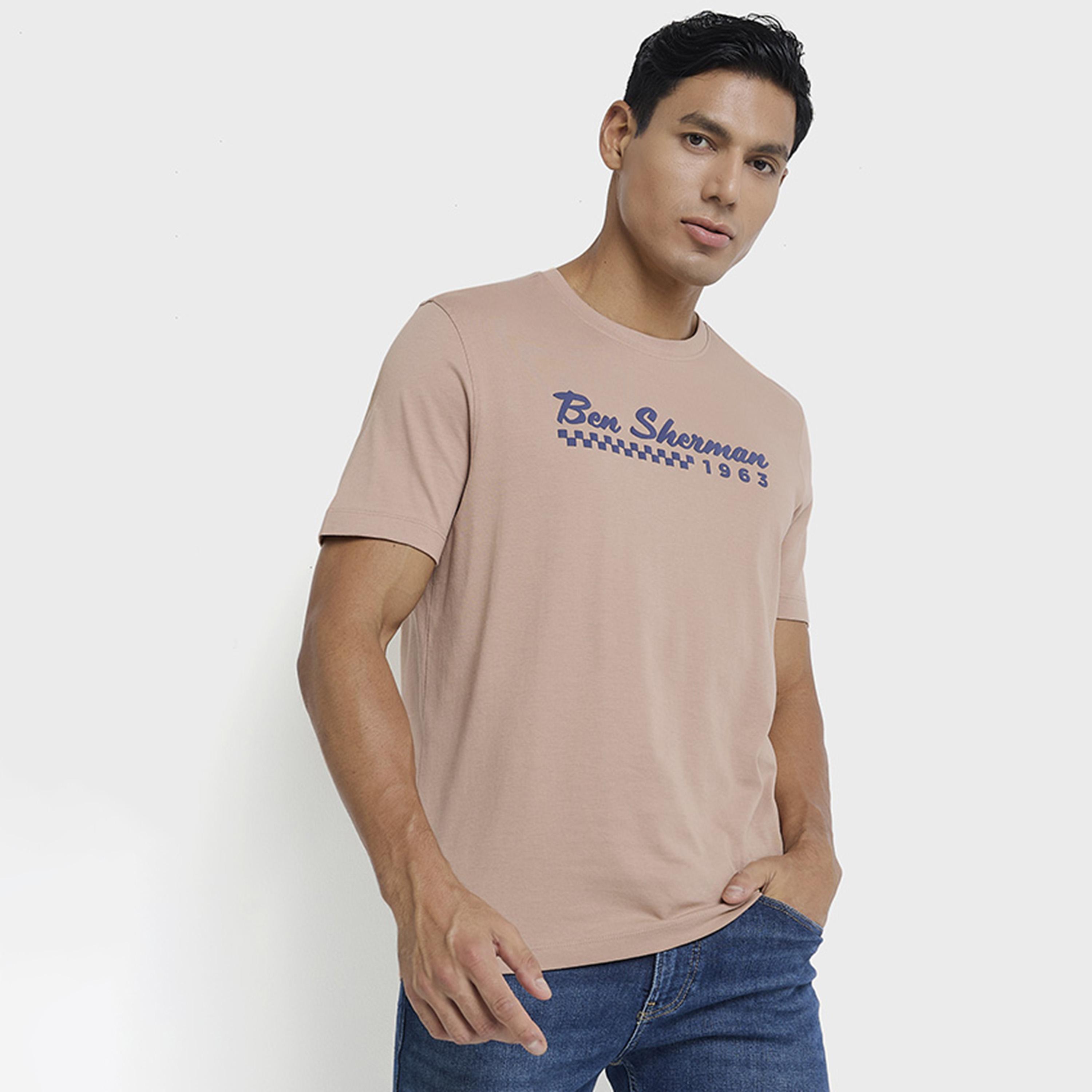 BEN SHERMAN Text-Print Crew Neck Short Sleeves Men's T-Shirt-men-clothing-tshirtsandpolos-tshirts-image-1