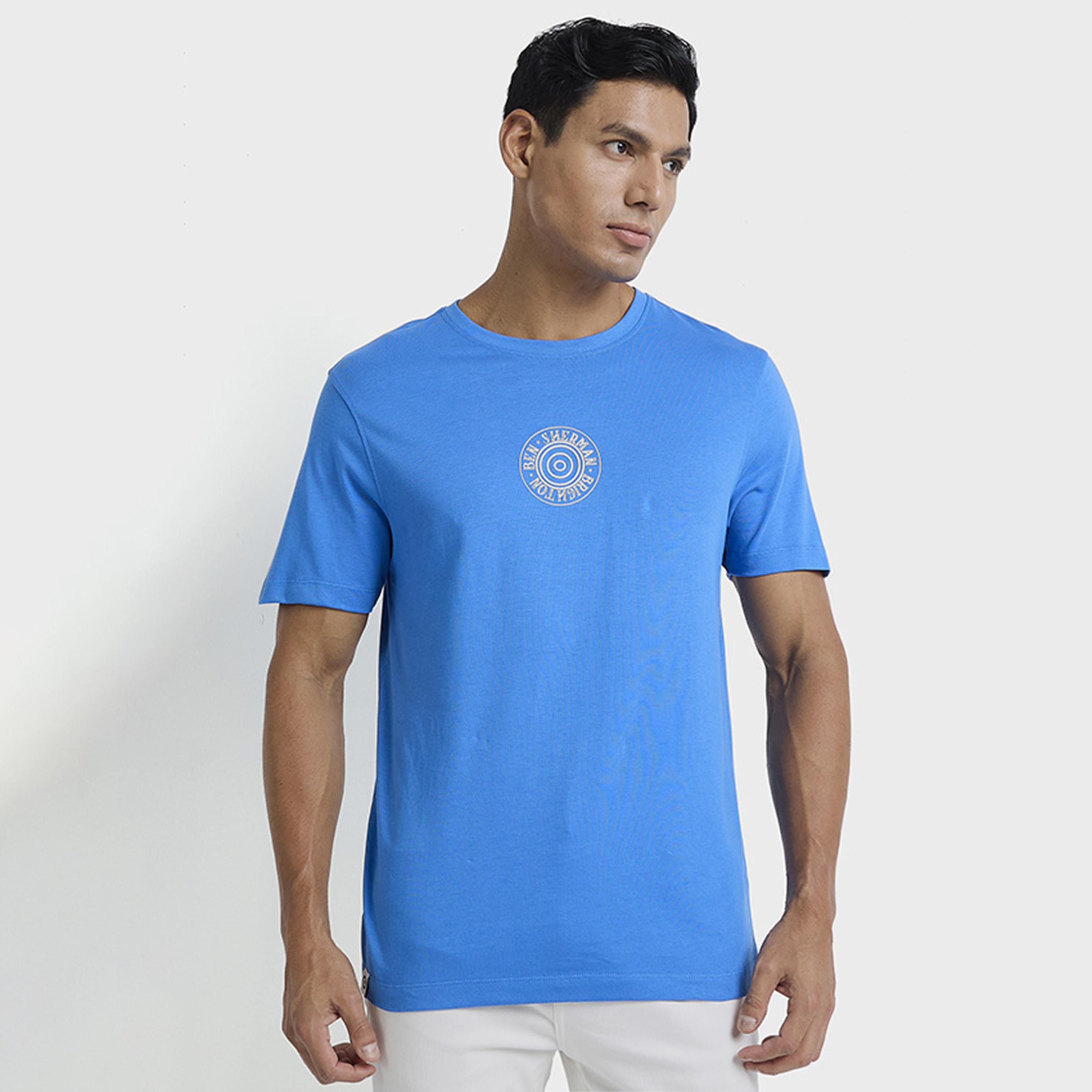 تيشيرت رجالي بياقة دائرية وأكمام قصيرة مطبوع برسومات جرافيكية من بن شيرمان-men-clothing-tshirtsandpolos-tshirts-image-1