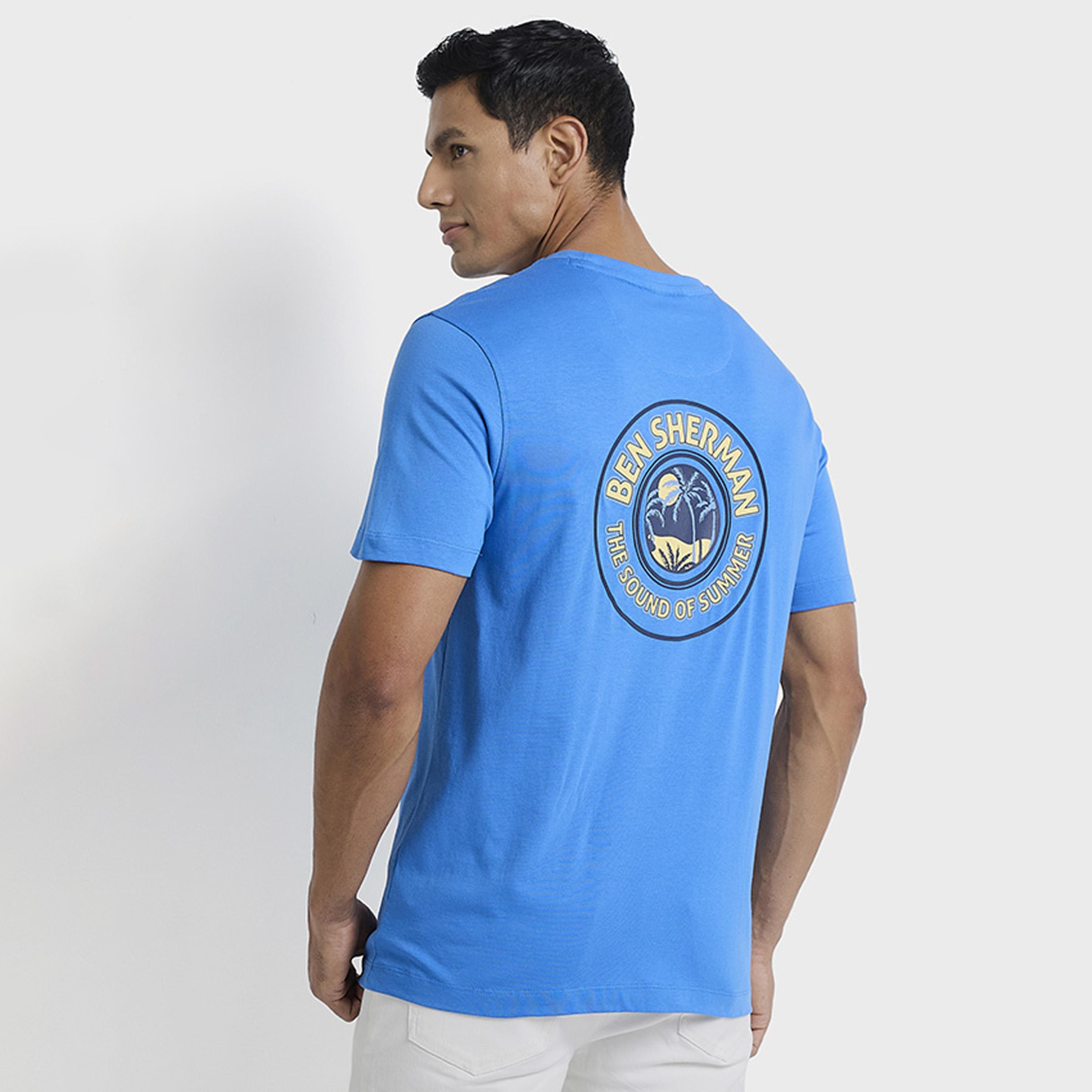 تيشيرت رجالي بياقة دائرية وأكمام قصيرة مطبوع برسومات جرافيكية من بن شيرمان-men-clothing-tshirtsandpolos-tshirts-image-4