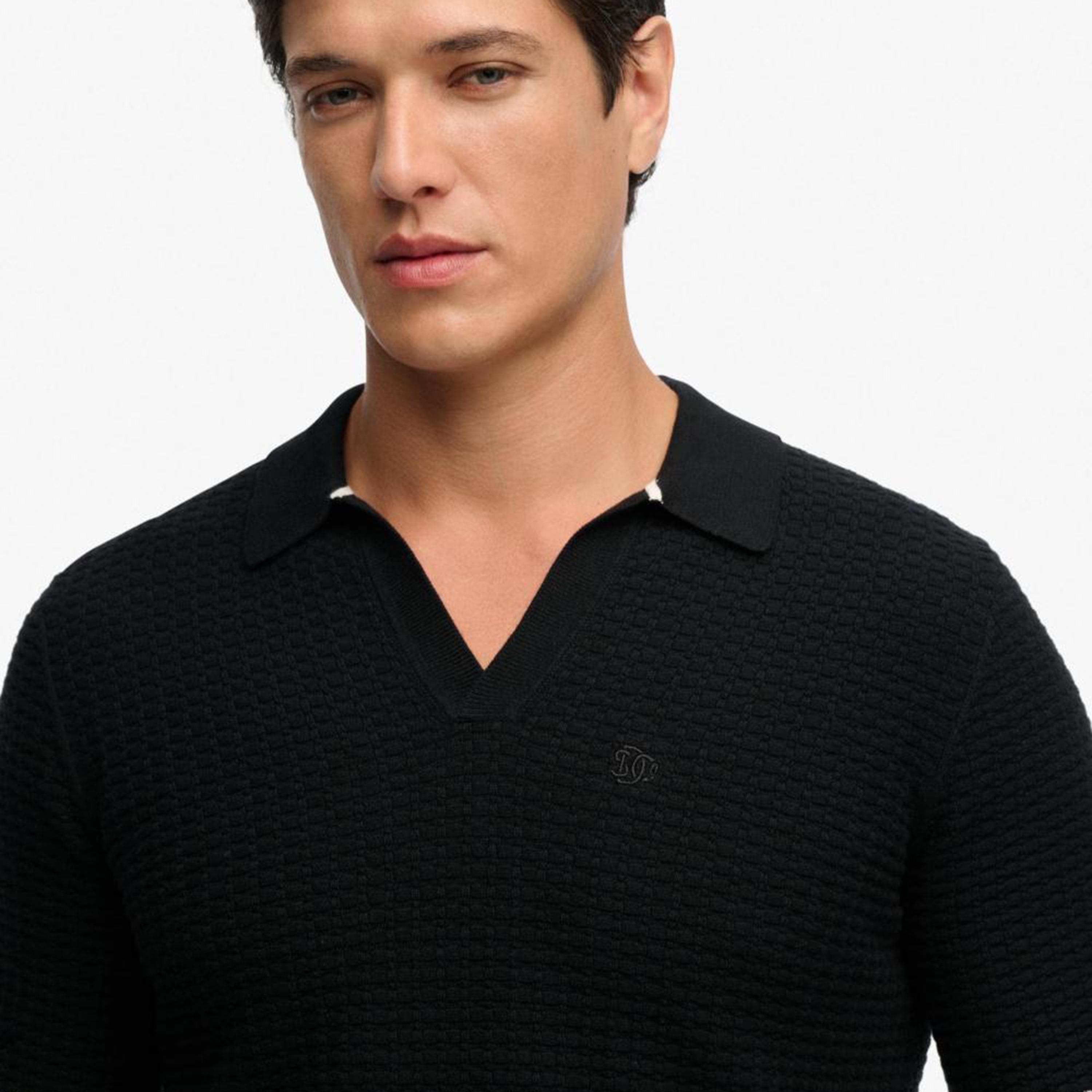 Superdry Knitted Jonny Collar Short Sleeves Men's Polo T-Shirt-men-clothing-tshirtsandpolos-polos-image-3