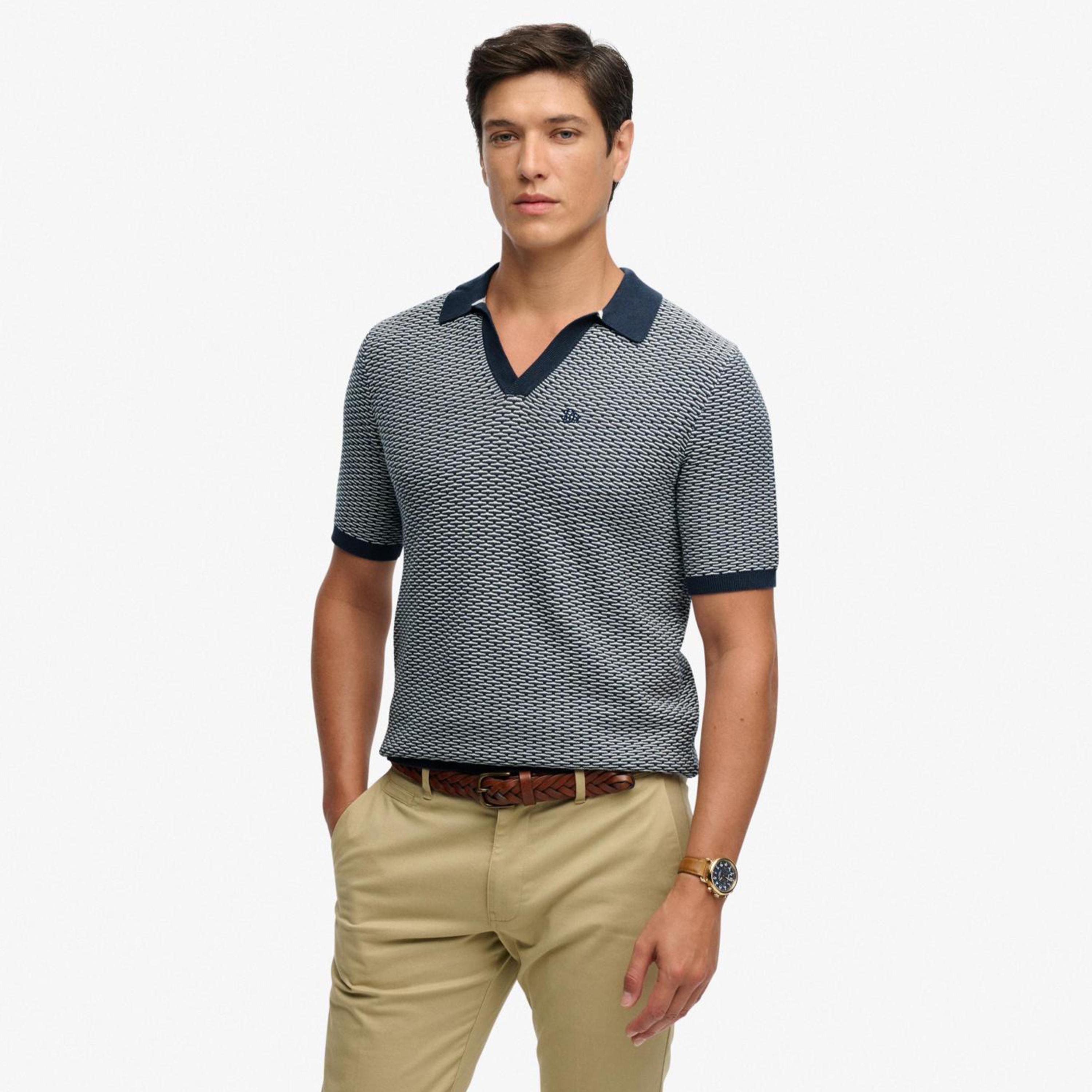 تيشيرت بولو رجالي محبوك بأكمام قصيرة وياقة جوني من سوبردراي-men-clothing-tshirtsandpolos-polos-image-1