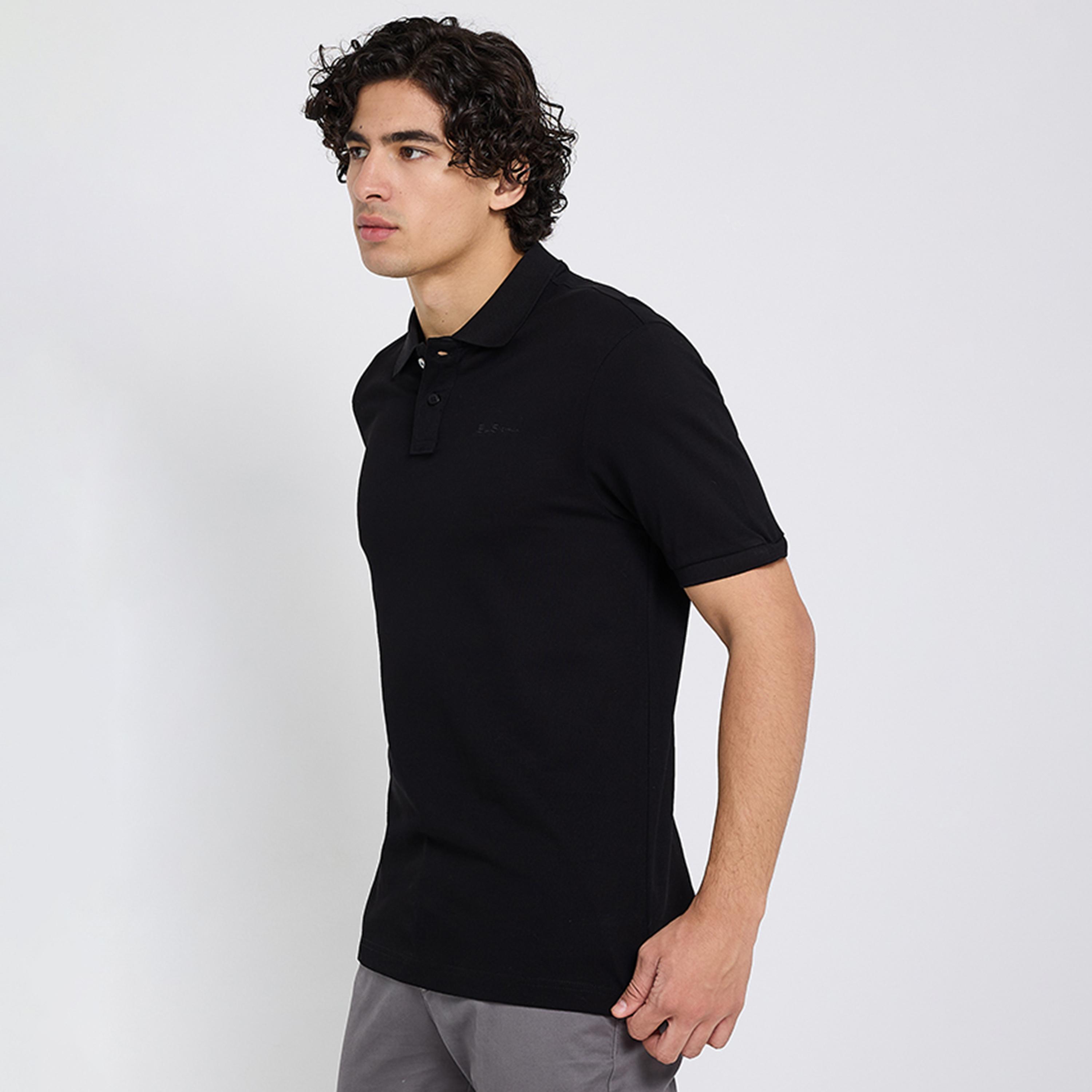 تيشيرت بولو رجالي سادة بياقة وأكمام قصيرة من بن شيرمان-men-clothing-tshirtsandpolos-polos-image-7