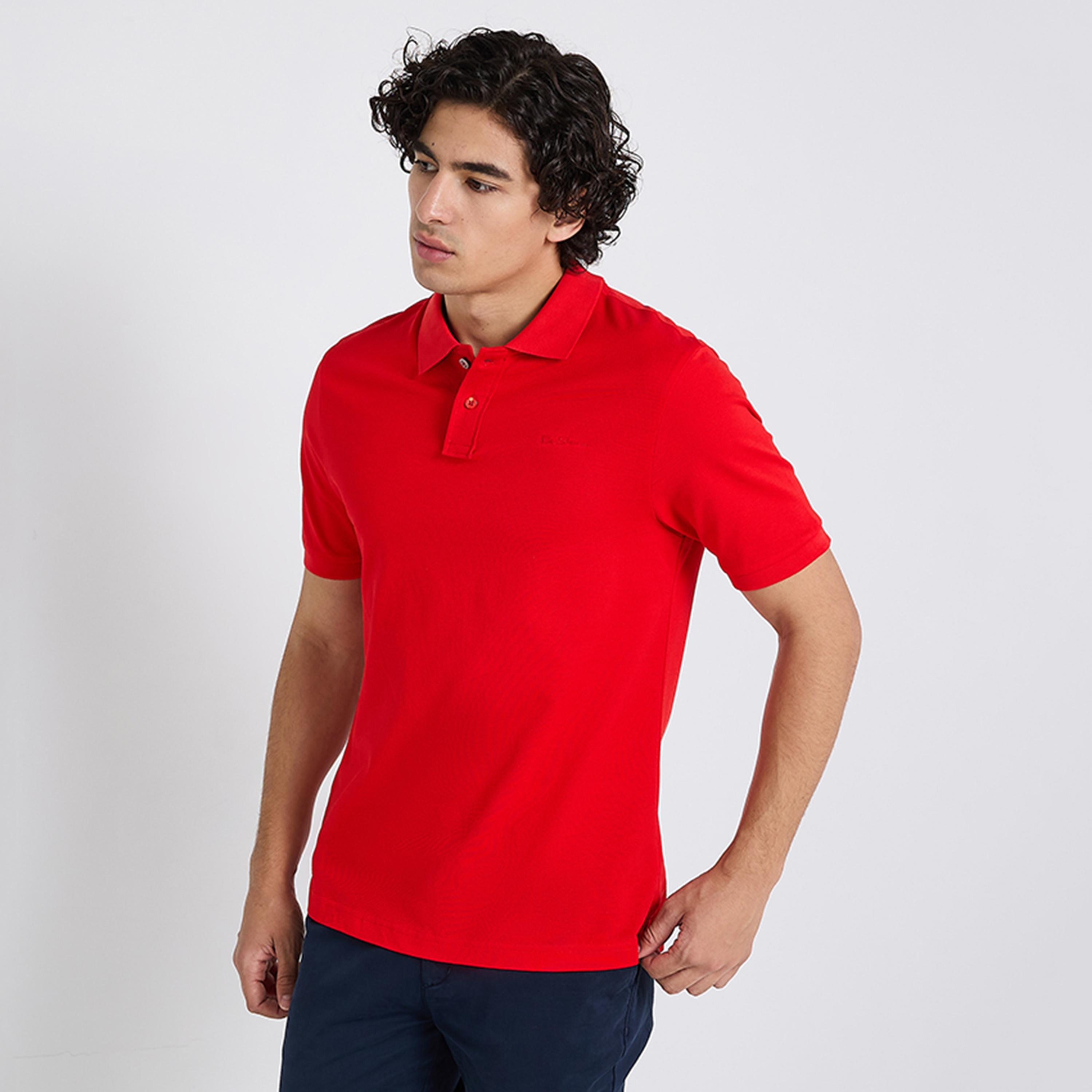 تيشيرت بولو رجالي سادة بياقة وأكمام قصيرة من بن شيرمان-men-clothing-tshirtsandpolos-polos-image-16