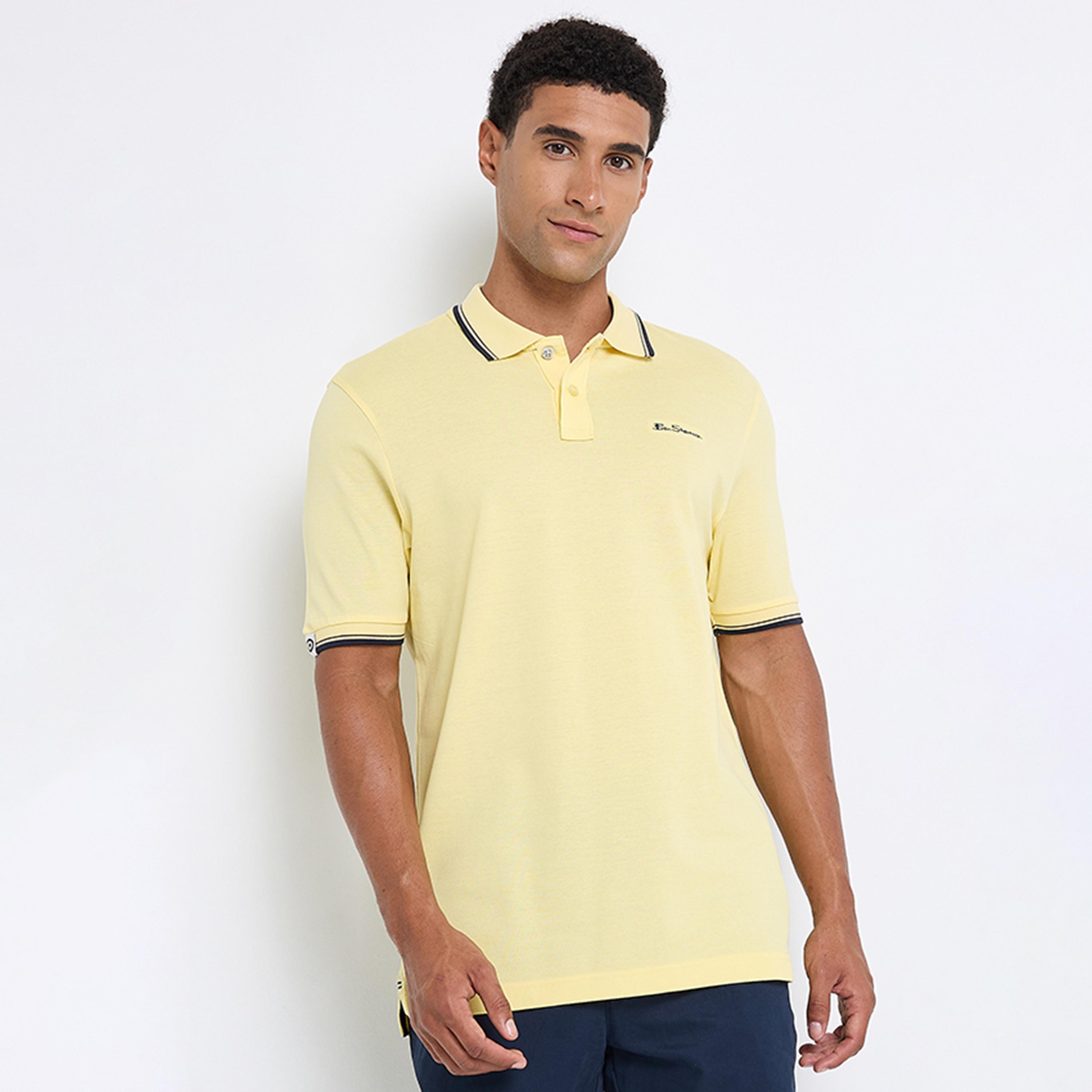تيشيرت بولو رجالي سادة بياقة وأكمام قصيرة من بن شيرمان-men-clothing-tshirtsandpolos-polos-image-5