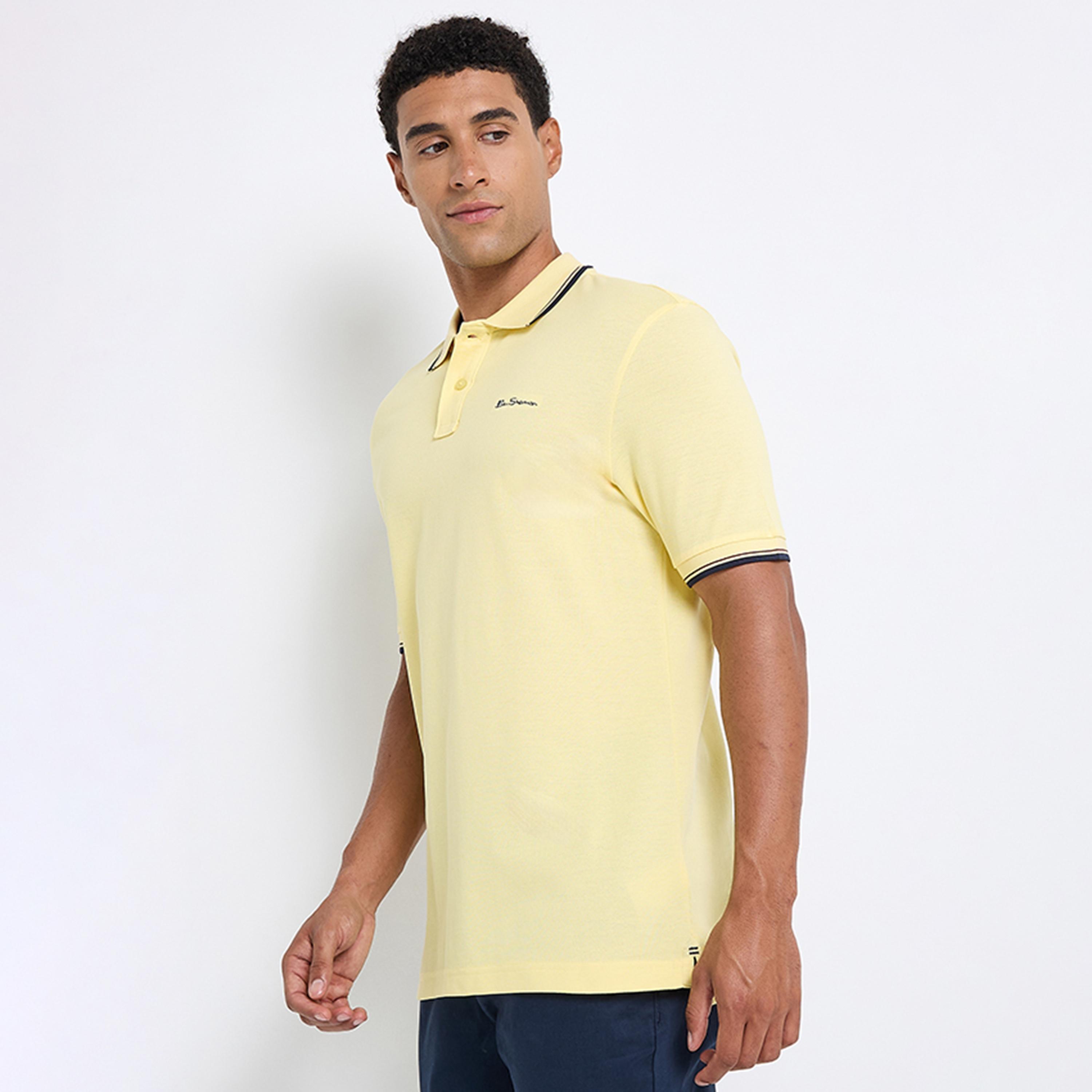 BEN SHERMAN Plain Collared Short Sleeves Men's Polo T-Shirt-men-clothing-tshirtsandpolos-polos-image-3