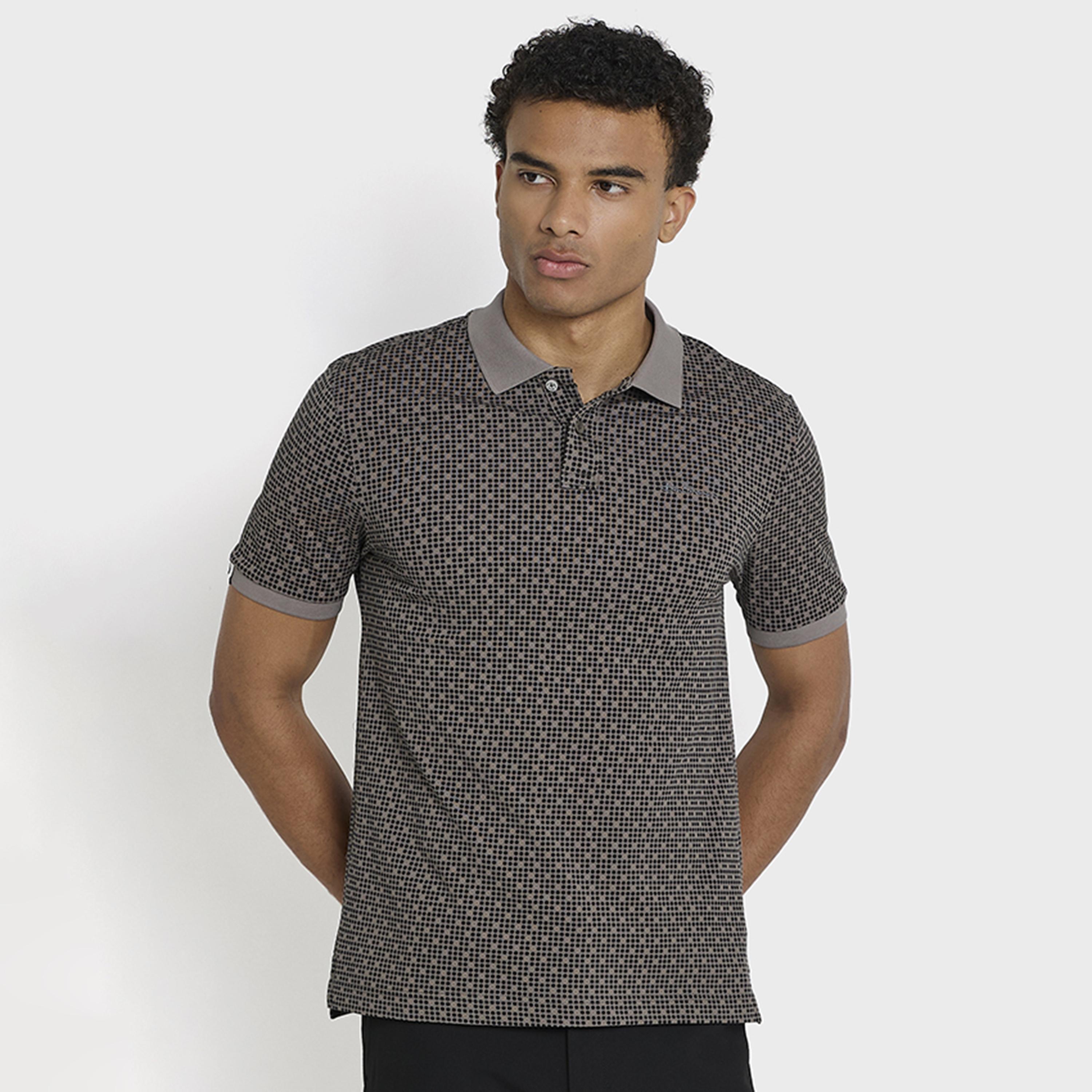 تيشيرت بولو رجالي مطبوع بالكامل بياقة وأكمام قصيرة من بن شيرمان-men-clothing-tshirtsandpolos-polos-image-1