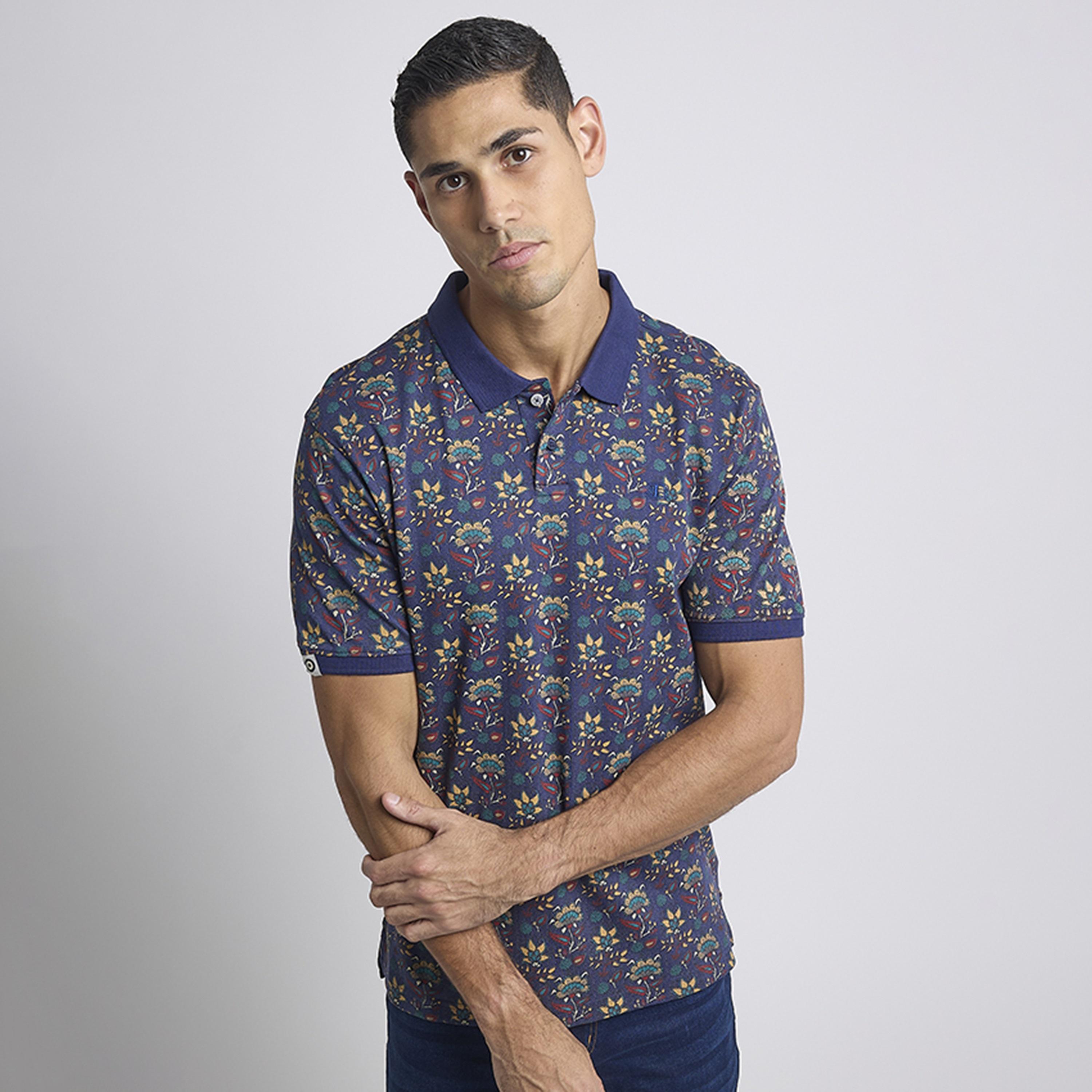 BEN SHERMAN Floral Print Collared Short Sleeves Men's Polo T-Shirt-men-clothing-tshirtsandpolos-polos-image-1