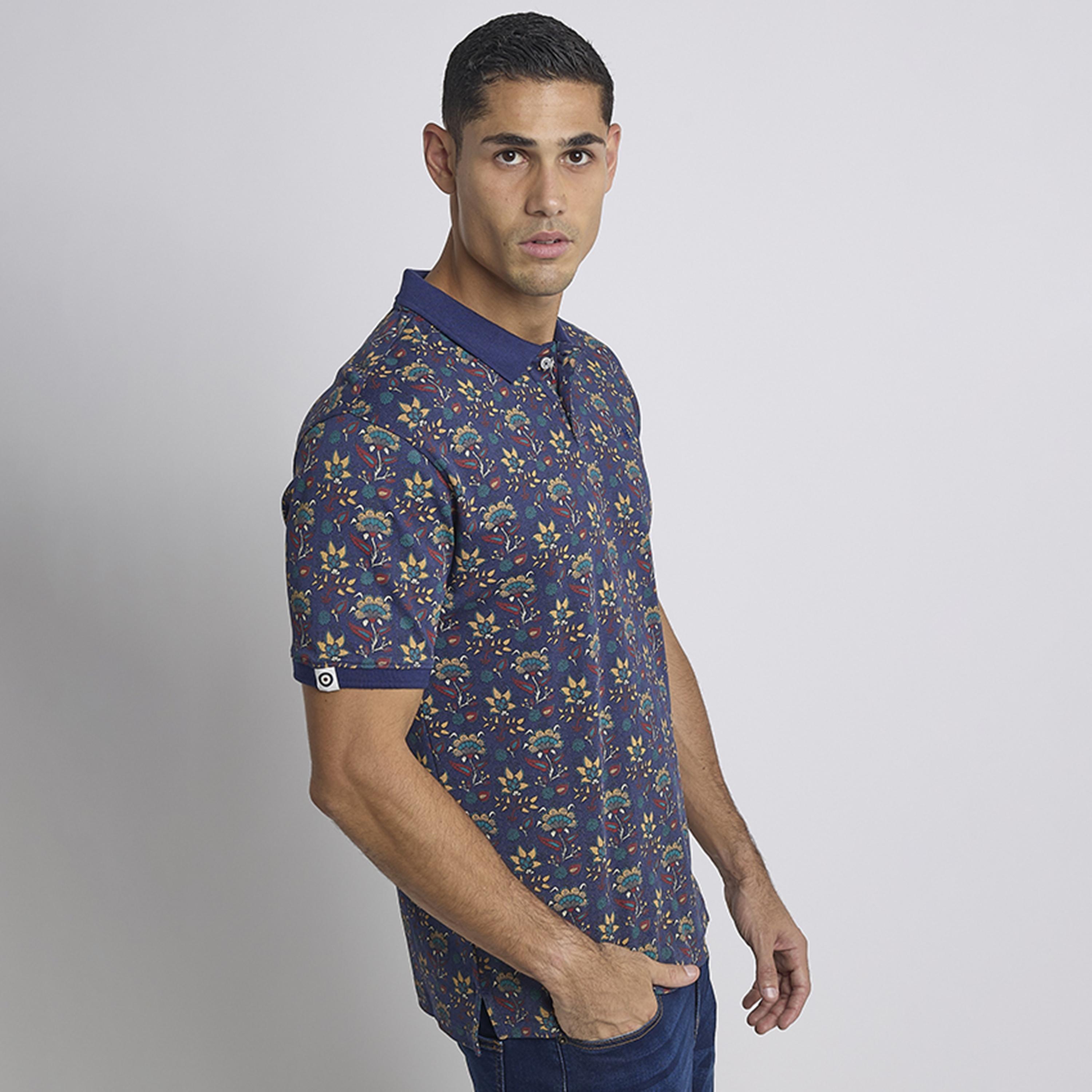 BEN SHERMAN Floral Print Collared Short Sleeves Men's Polo T-Shirt-men-clothing-tshirtsandpolos-polos-image-2