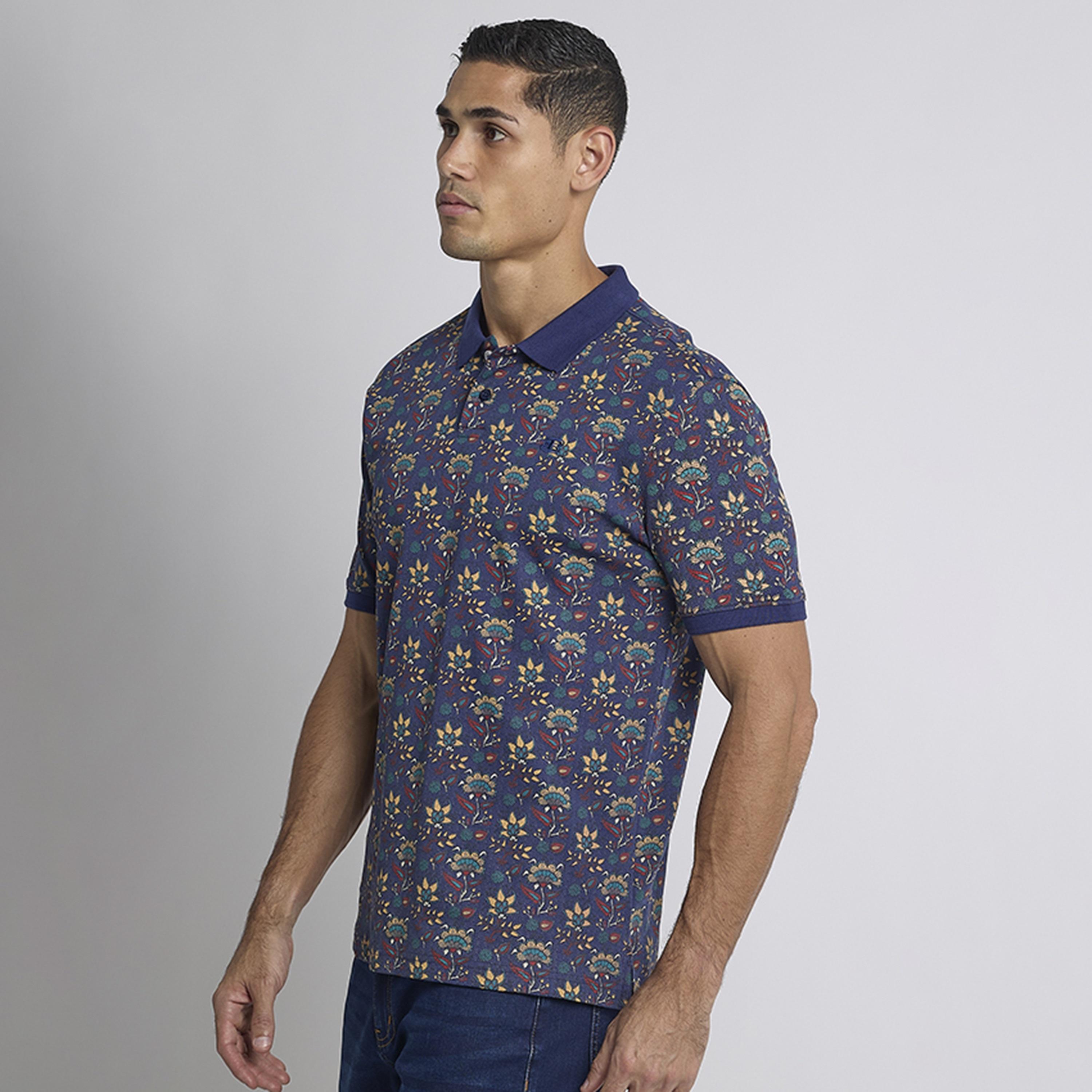 BEN SHERMAN Floral Print Collared Short Sleeves Men's Polo T-Shirt-men-clothing-tshirtsandpolos-polos-image-3