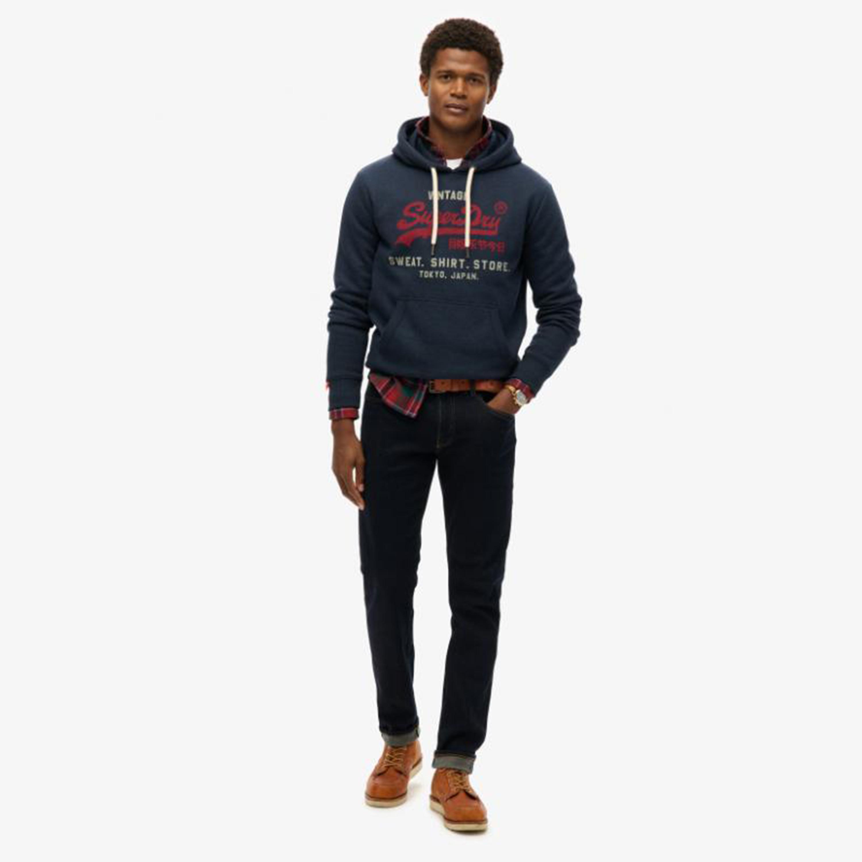كنزة بغطاء رأس رجالية مطبوعة بأكمام طويلة ورقبة بغطاء من سوبر دراي-men-winterwear-hoodiesandsweatshirts-image-2