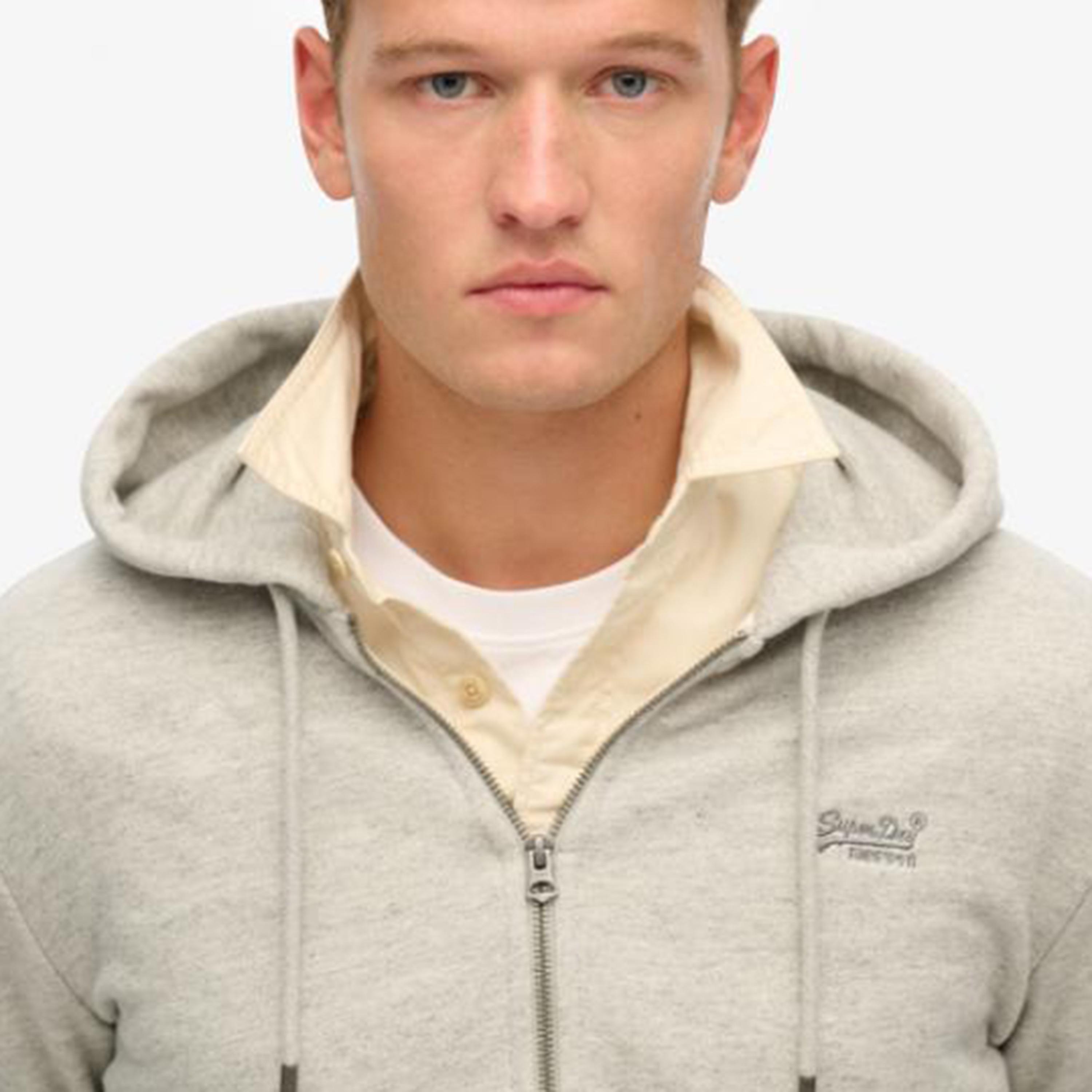كنزة بغطاء رأس رجالية سادة بأكمام طويلة ورقبة بغطاء وسحاب كامل من سوبر دراي-men-winterwear-hoodiesandsweatshirts-image-3