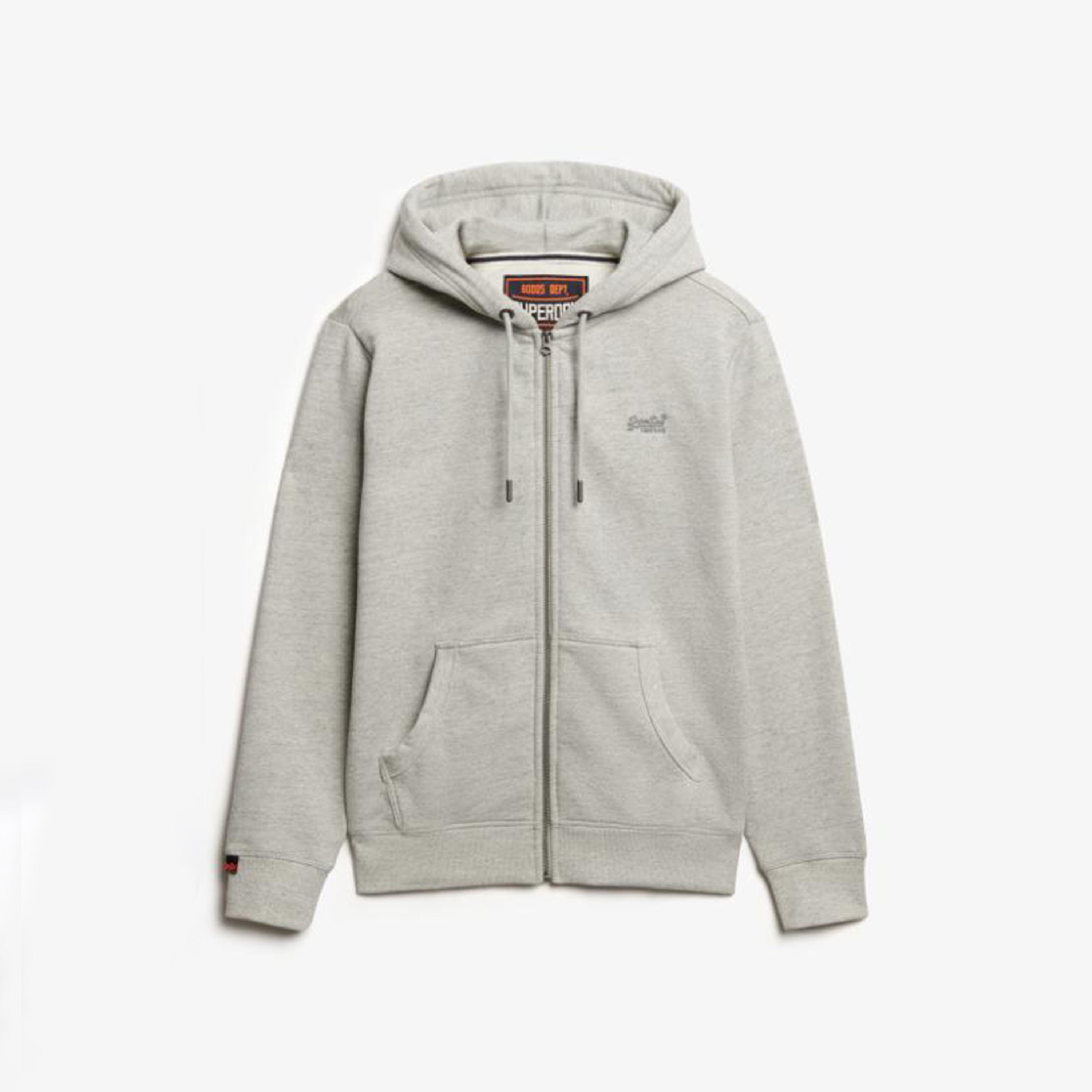 كنزة بغطاء رأس رجالية سادة بأكمام طويلة ورقبة بغطاء وسحاب كامل من سوبر دراي-men-winterwear-hoodiesandsweatshirts-image-4